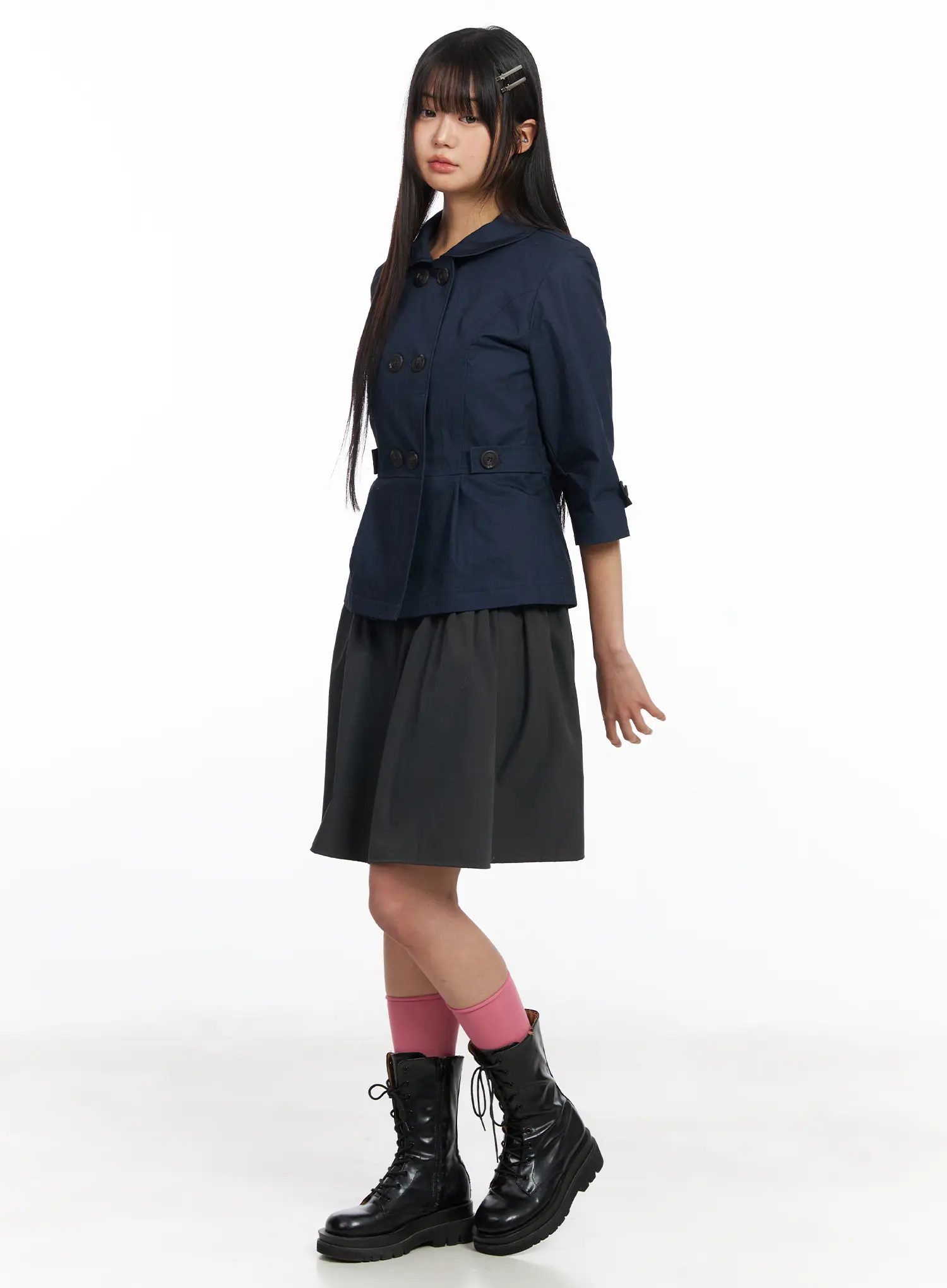 Two-Button Flared Midi Skirt CF506 - Image 6