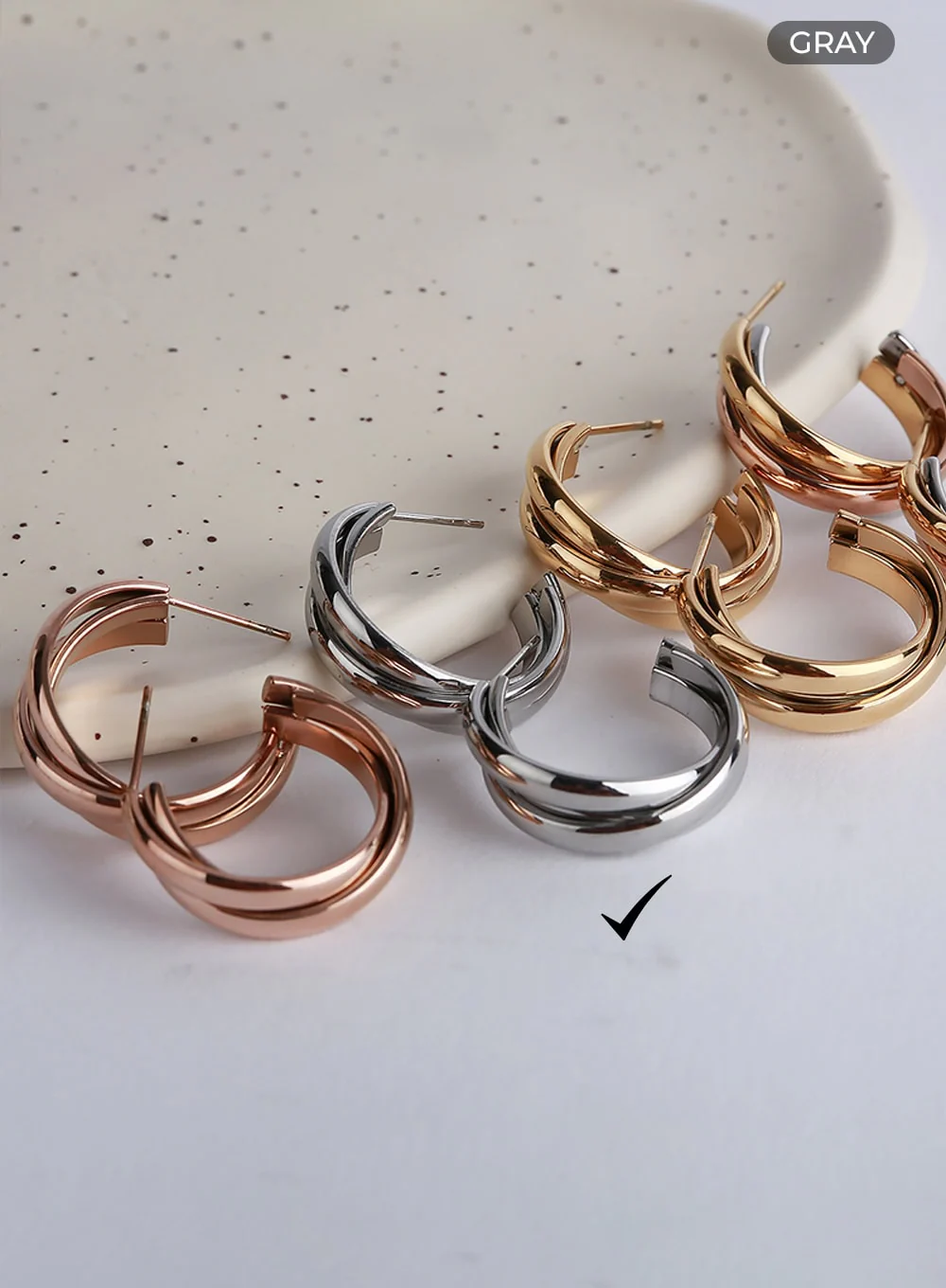Two Line Ling Earrings IL404 - Image 7