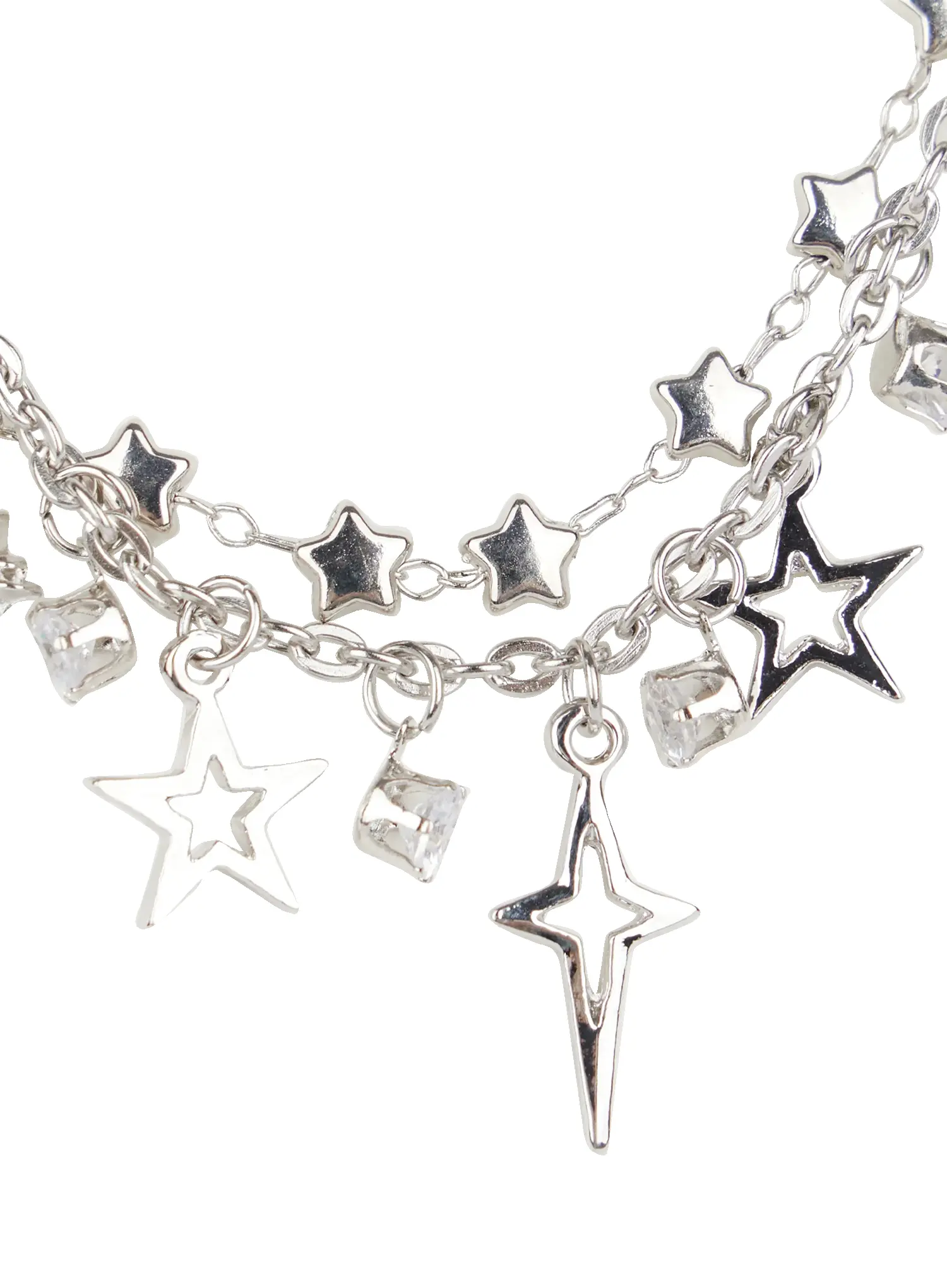 Two-Line Star Necklace CO503 - Image 4