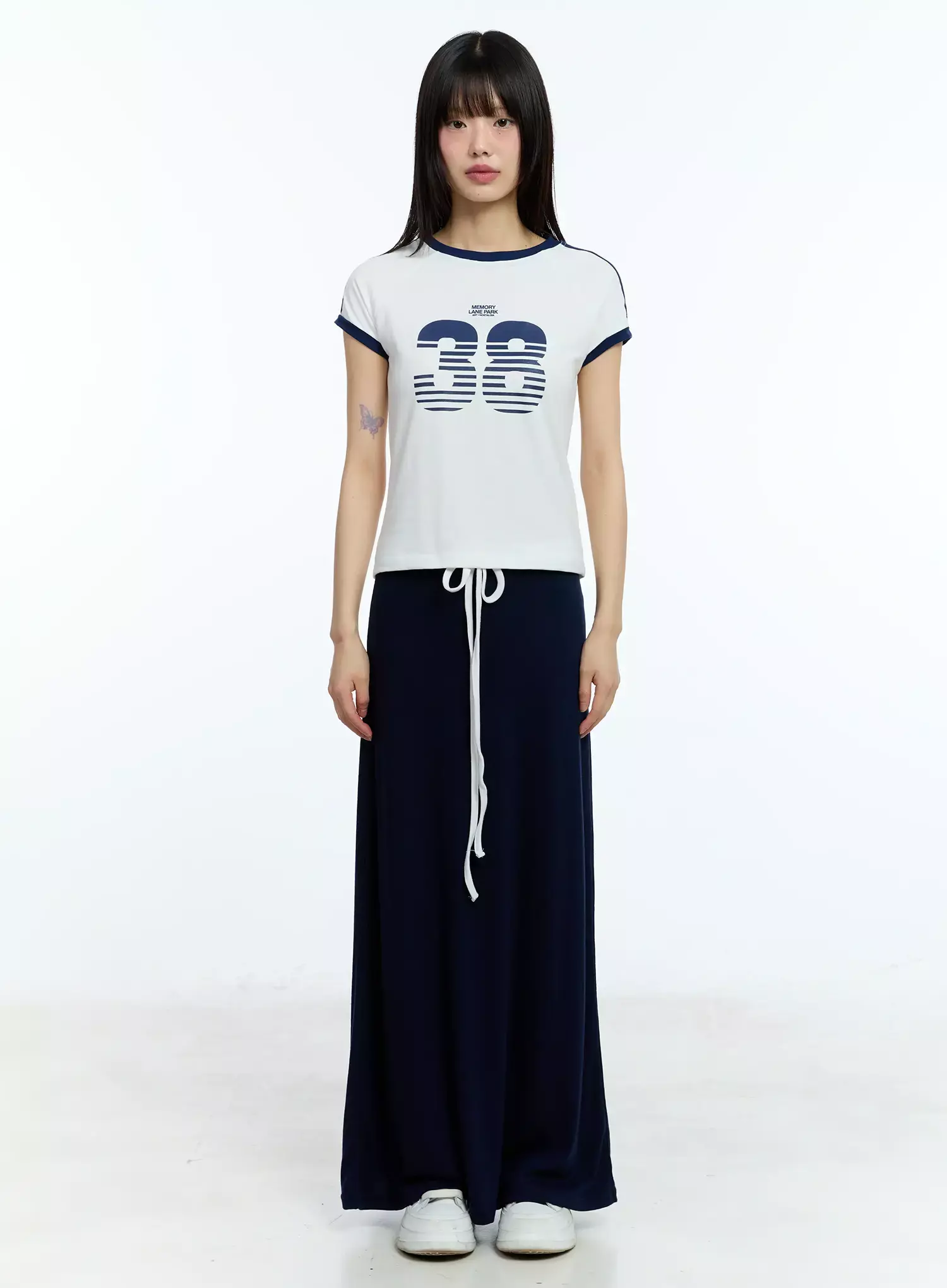 Two-Tone Comfy Maxi Skirt IU523 - Image 3