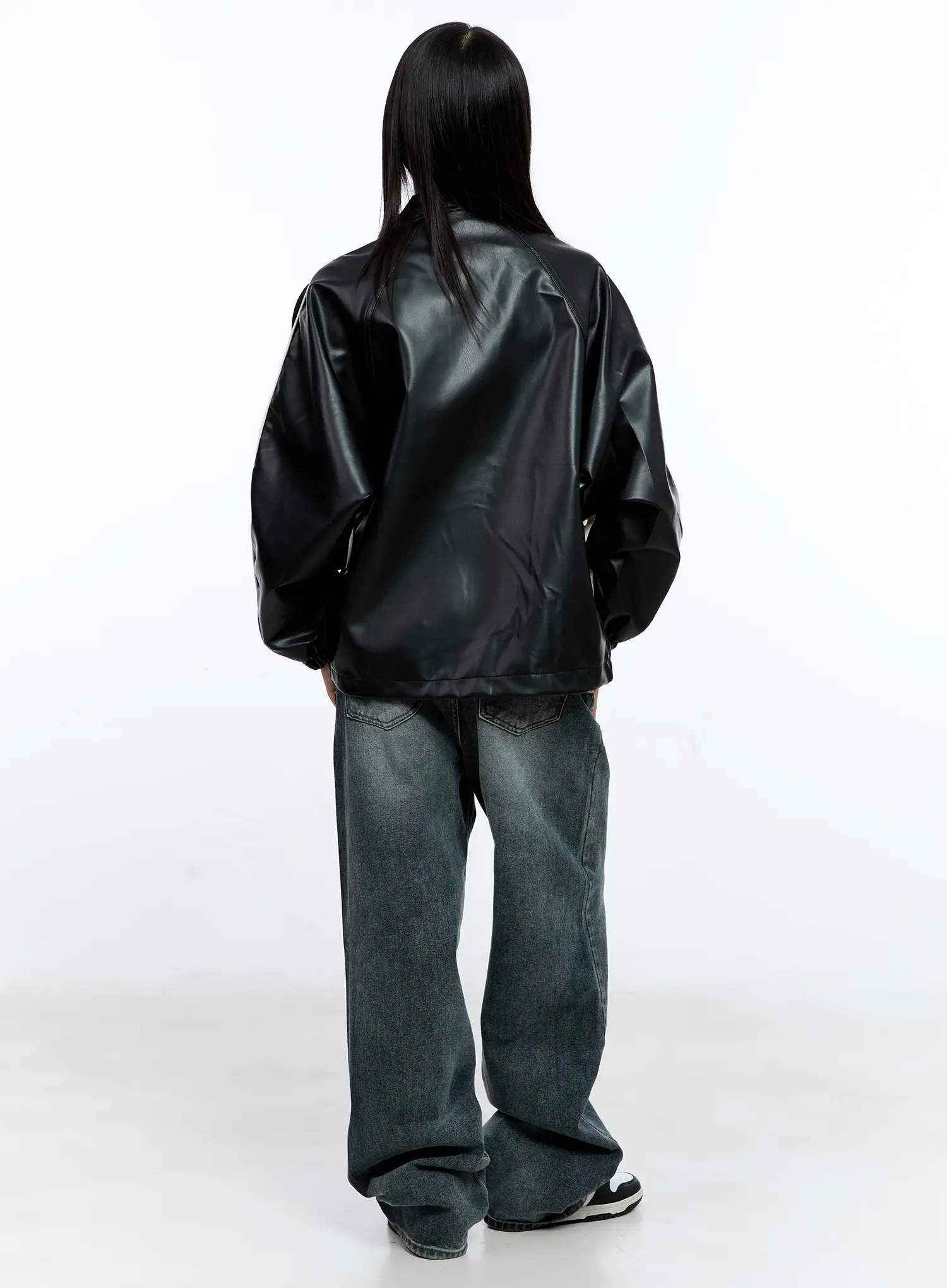 Two-Tone Faux Leather Jacket CG511 - Image 4