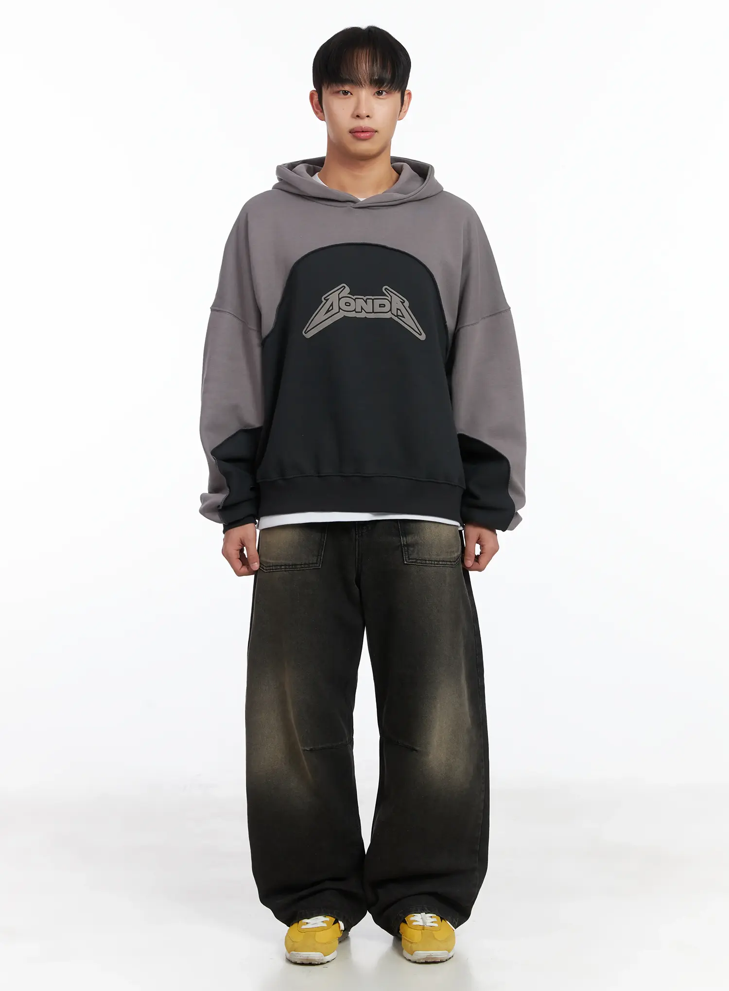 Two-Tone Graphic Hoodie ID515 - Image 3