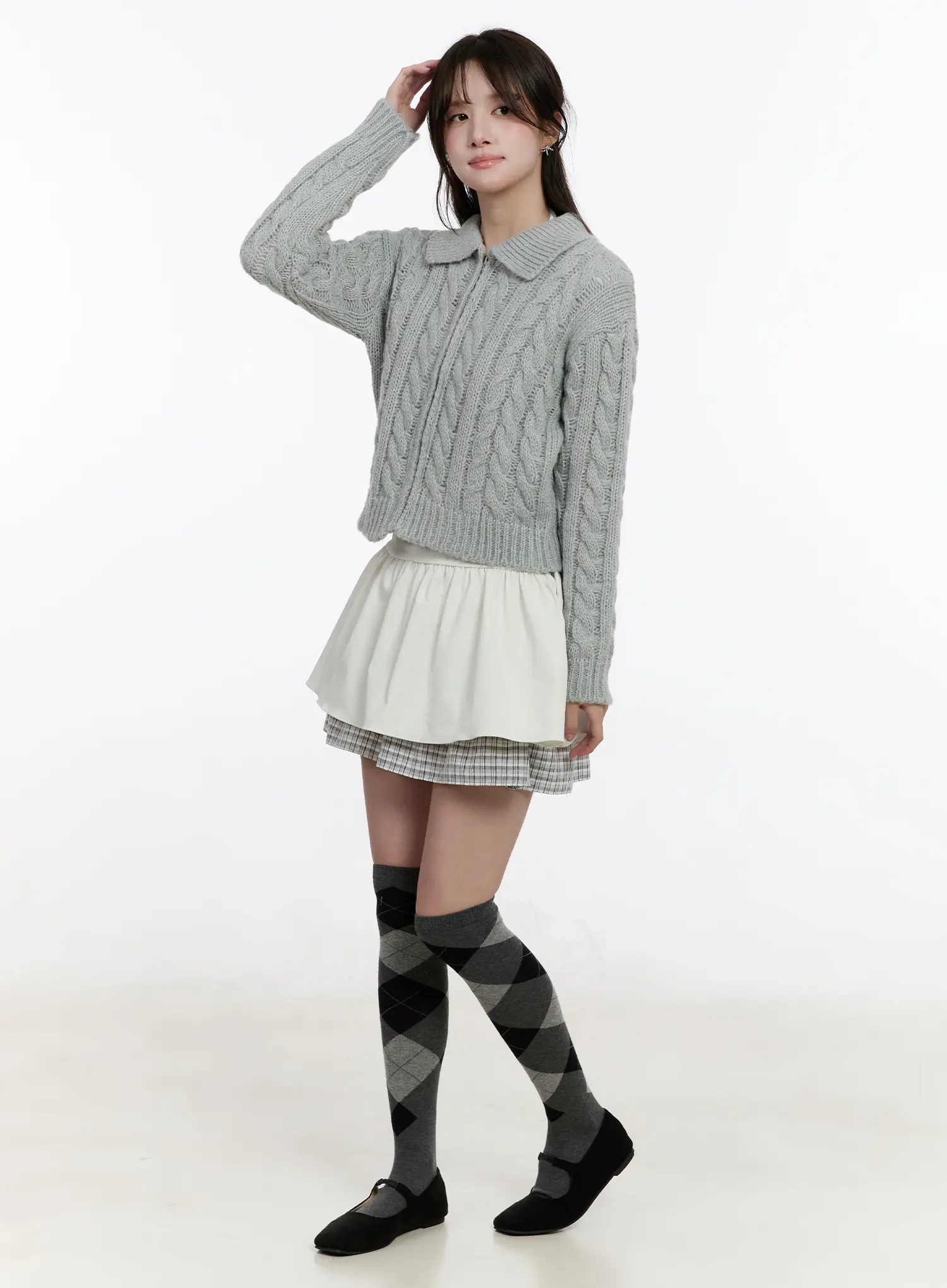 Two-Tone Plaid Mini Skirt CM510 - Image 7