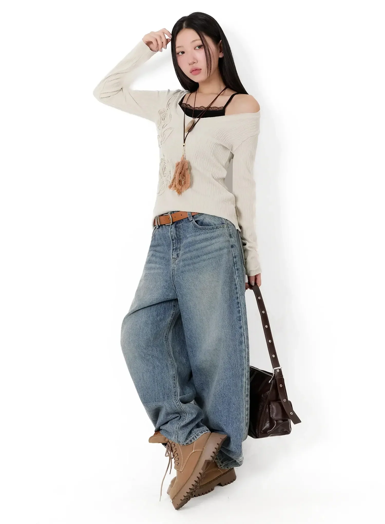 Two-Way Flower Ribbed Top IM509 - Image 13