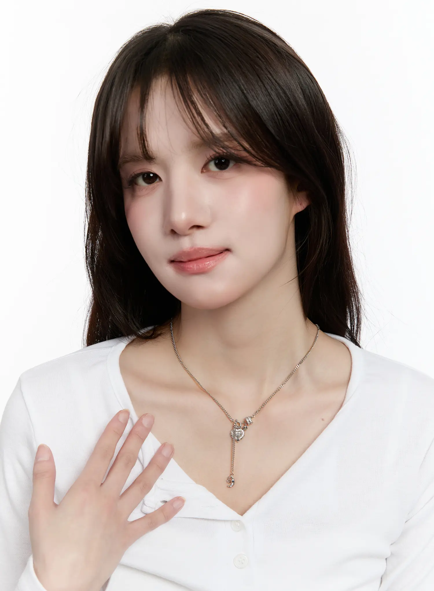 Two-way Heart Charm Necklace CM505 - Image 2