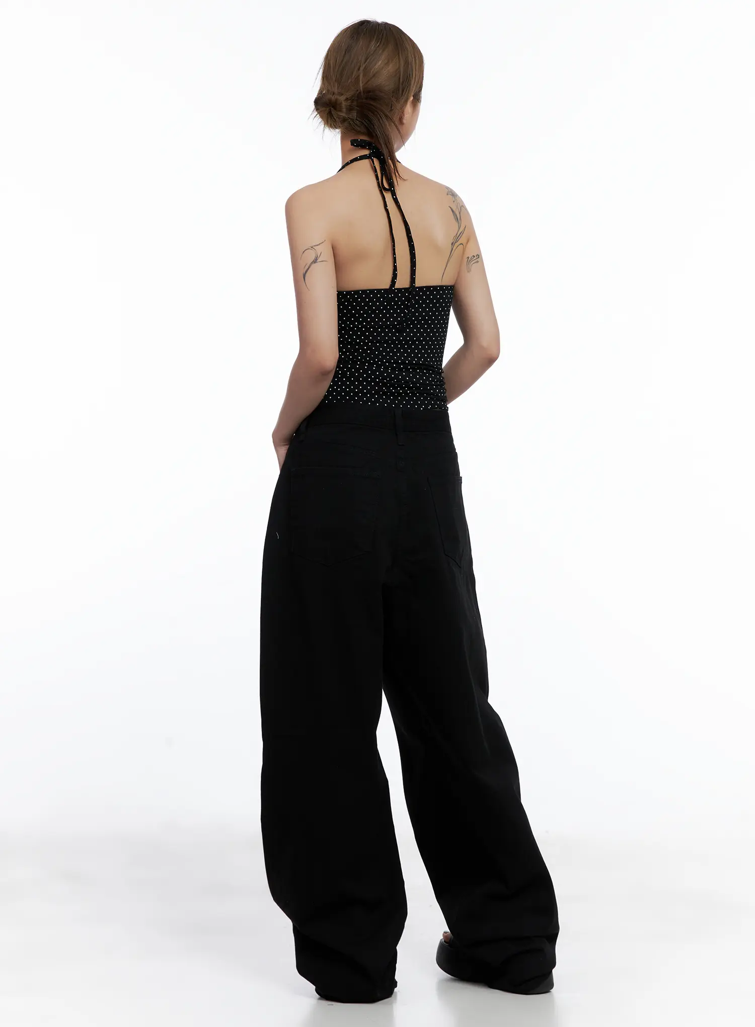 Tzuyu Studded Wide-Leg Cotton Pants CL511 - Image 8