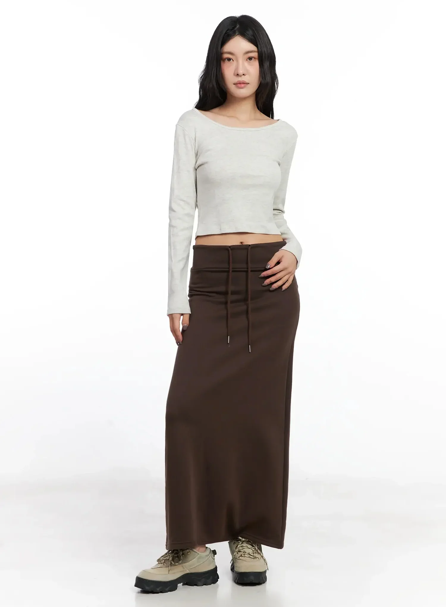 U-Neck Crop Long Sleeve Top IN528 - Image 8