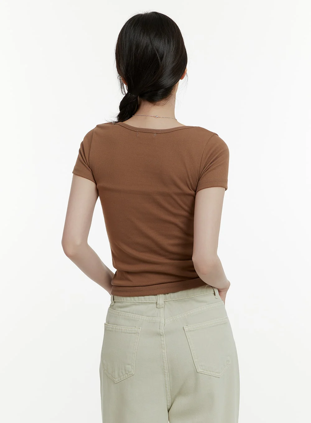 U-Neck Crop T-Shirt OA405 - Image 4