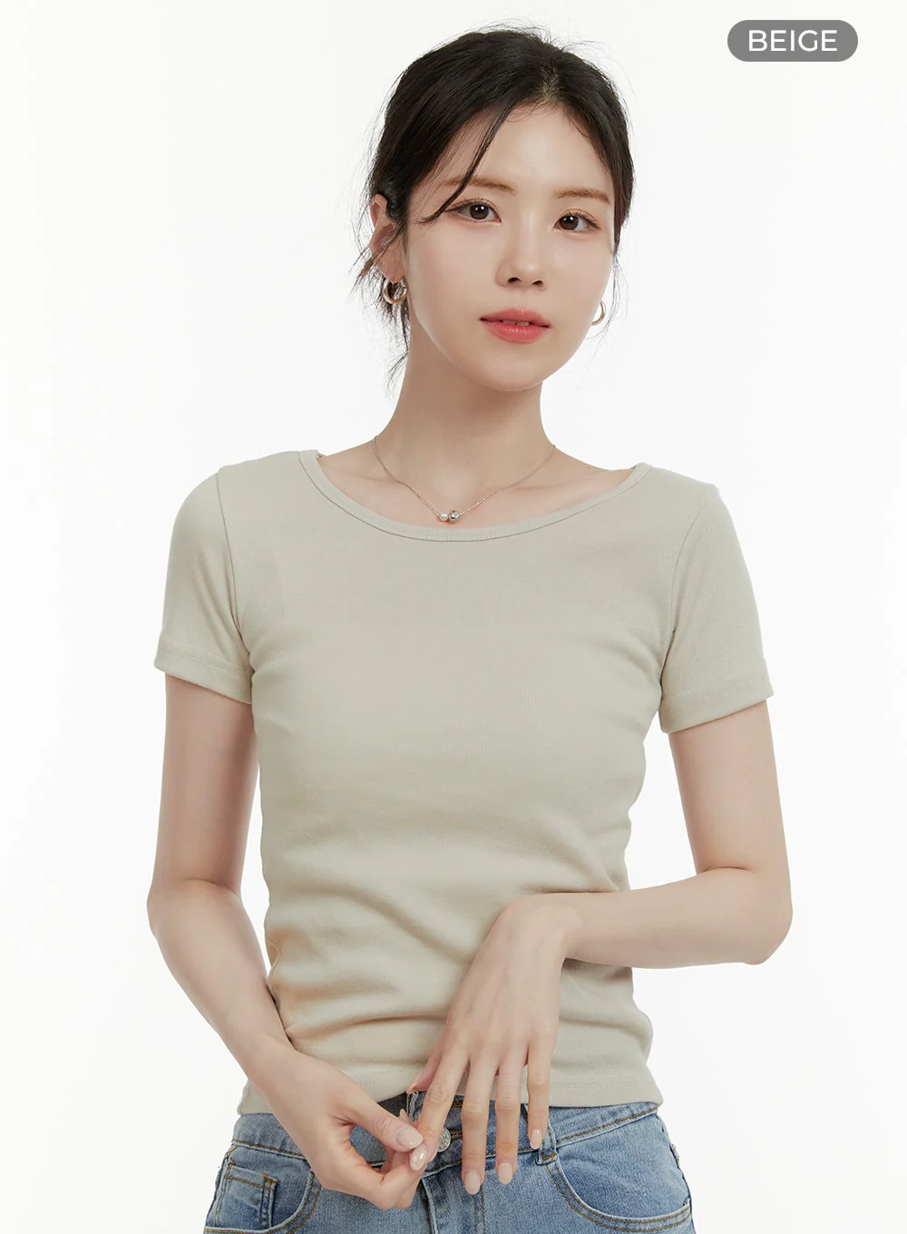 U-Neck Crop T-Shirt OA405 - Image 6