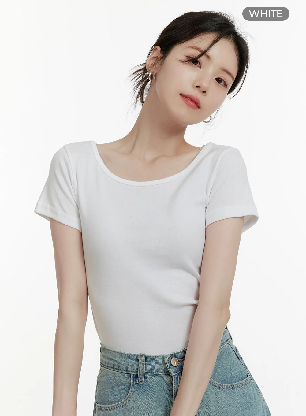 U-Neck Crop T-Shirt OA405 - Image 7