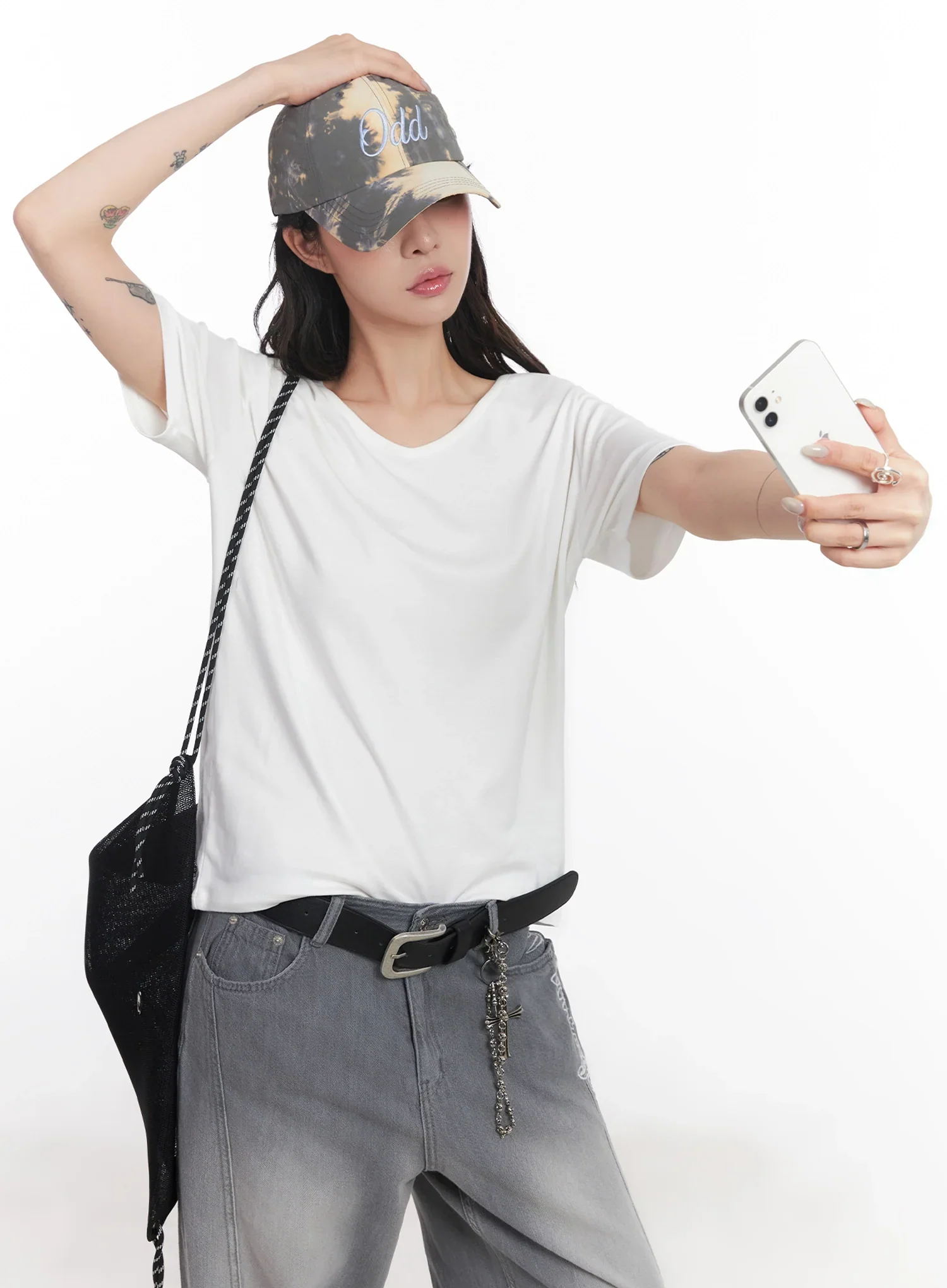 U-Neck Loose-Fit T-Shirt IC503 - Image 14