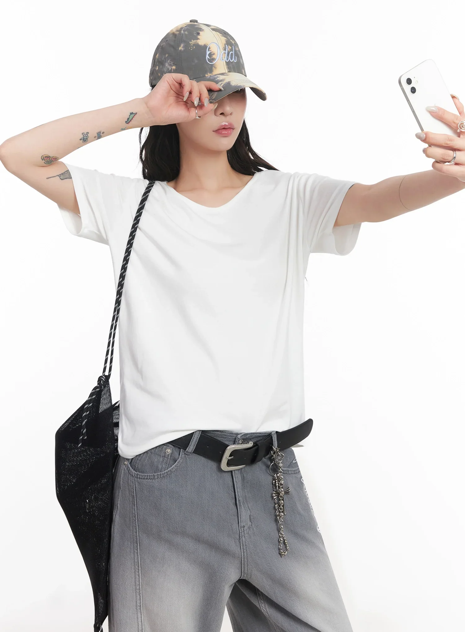 U-Neck Loose-Fit T-Shirt IC503 - Image 28