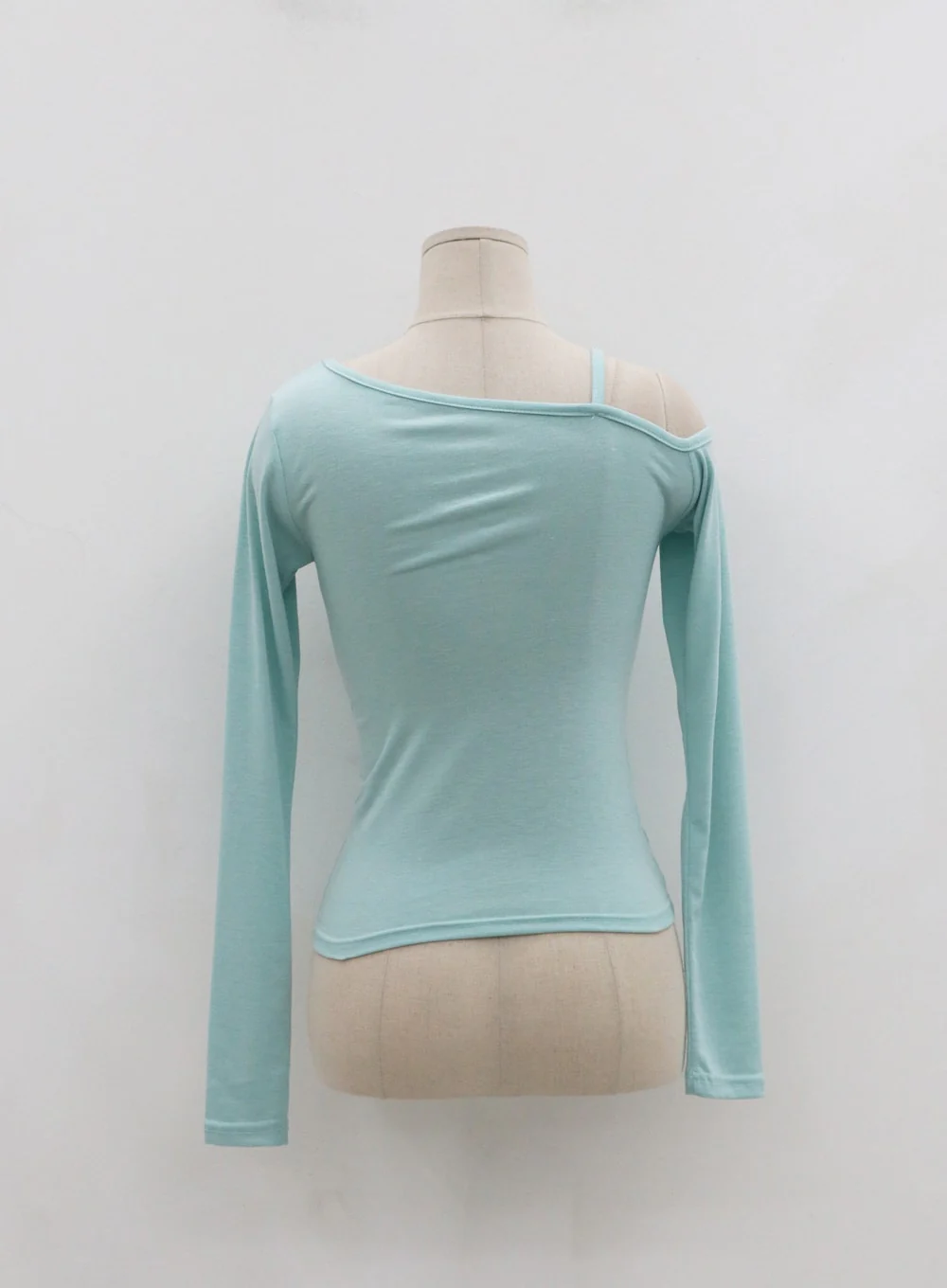 Unbalance Thin Strap Off-Shoulder T-Shirt IO24 - Image 14