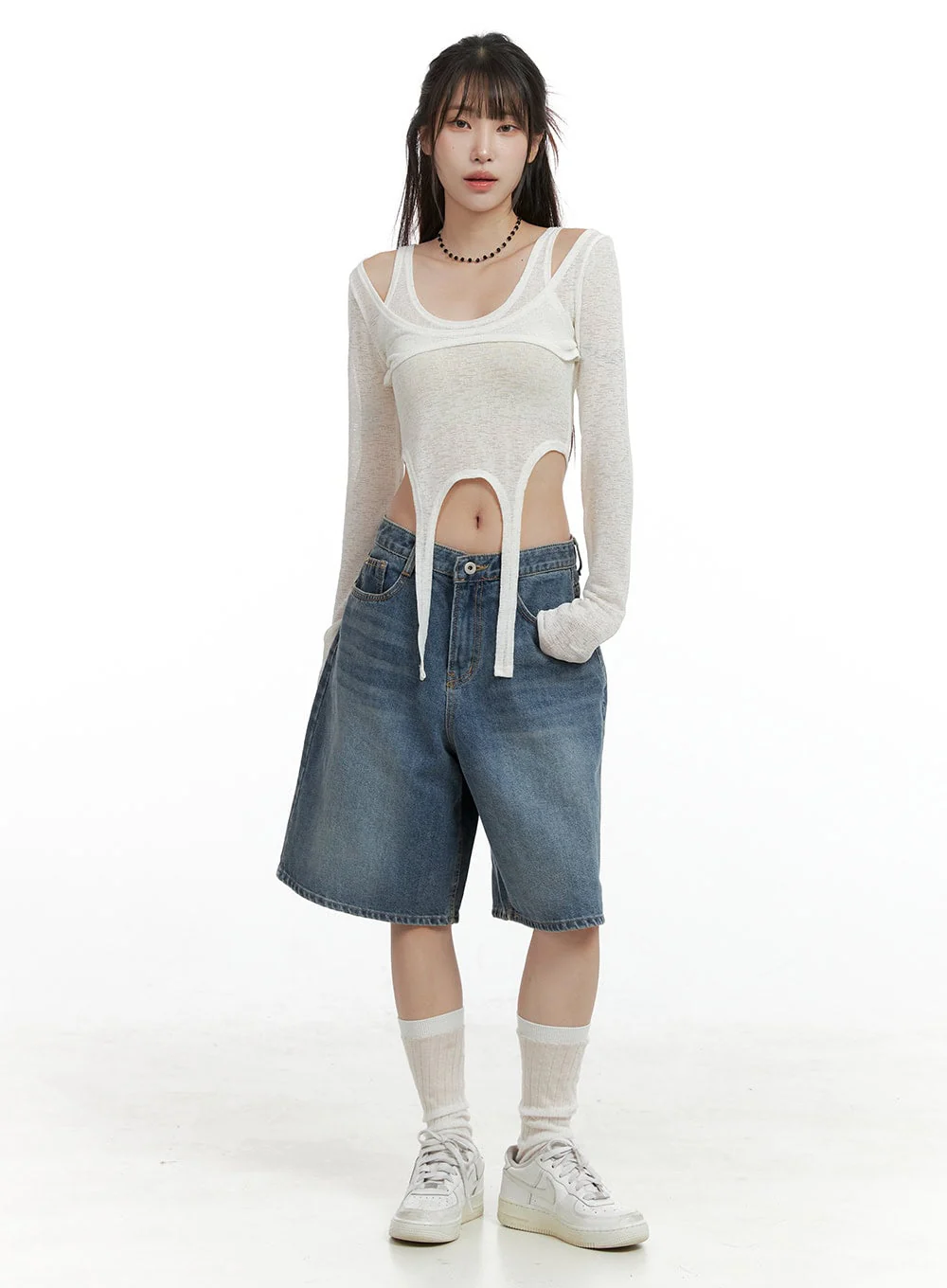 Unbalanced Chic Crop Top CL424 - Image 2