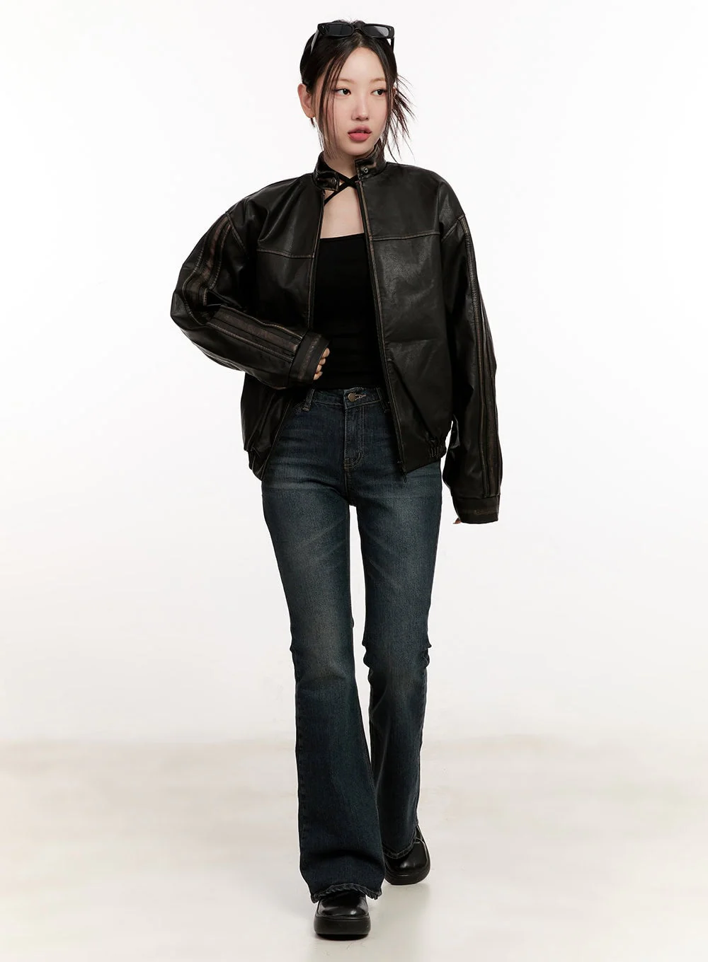 Unisex Oversized Faux Leather Jacket CM507 - Image 2