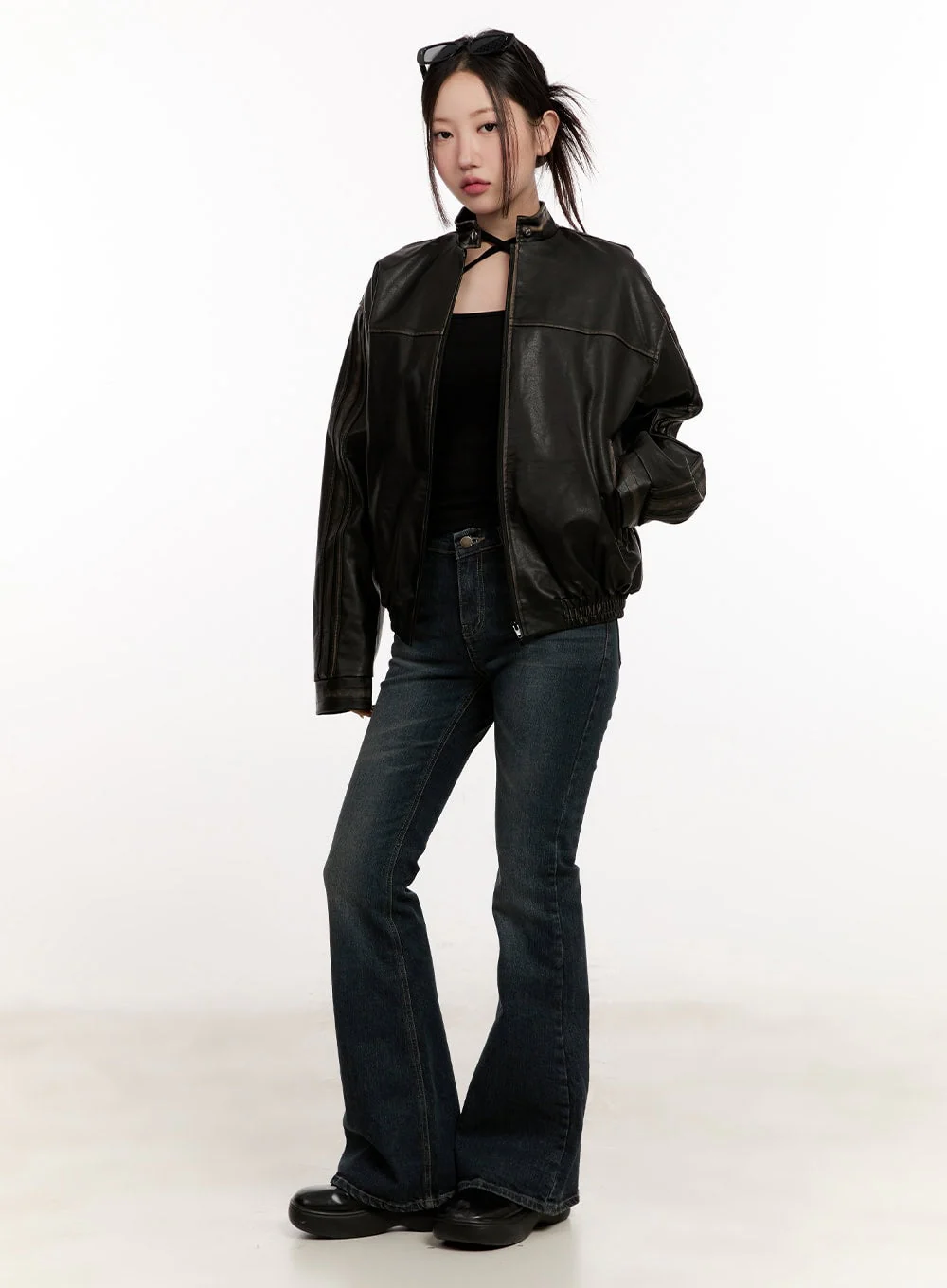 Unisex Oversized Faux Leather Jacket CM507 - Image 7