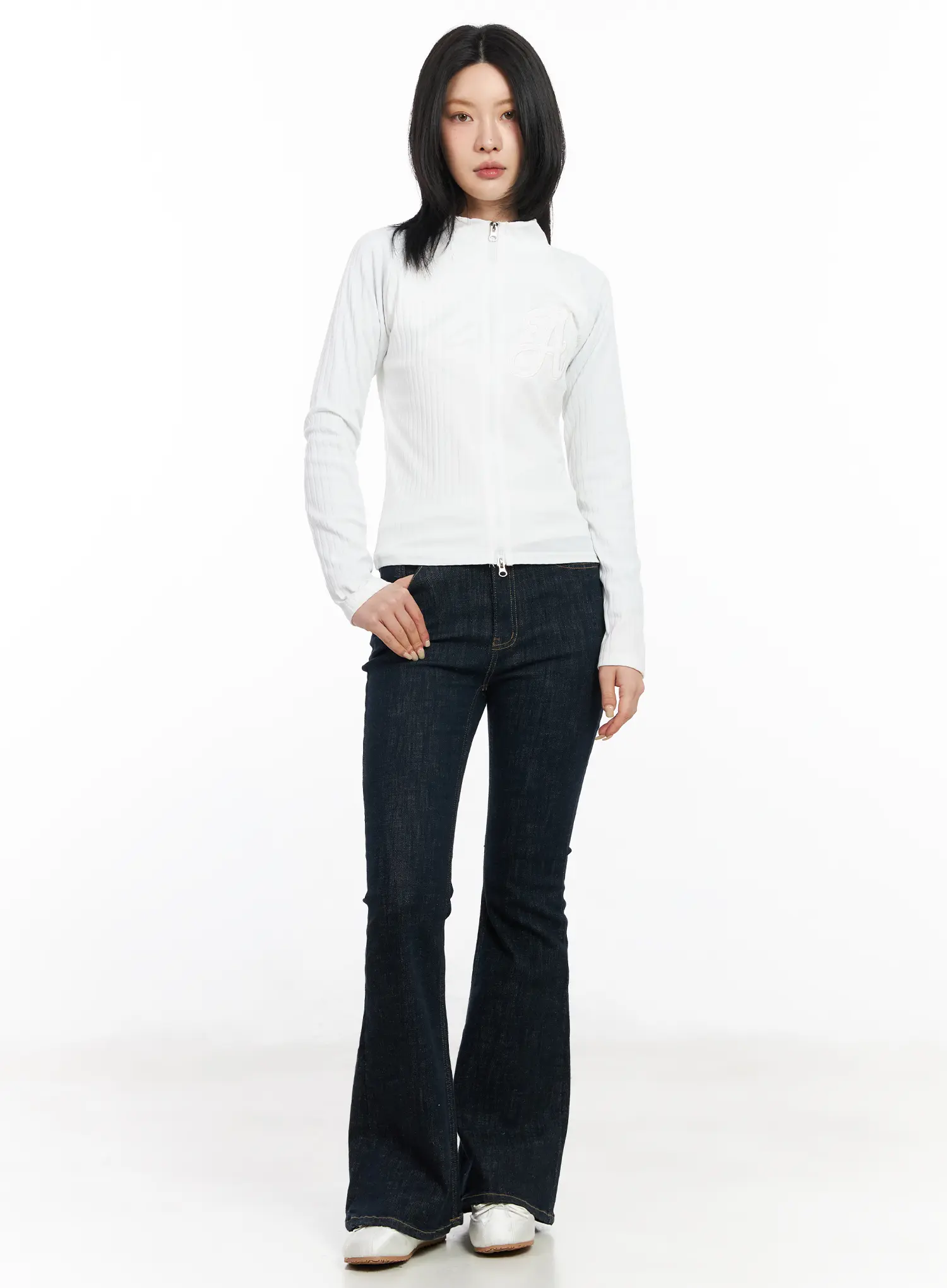 V Dark Wash Bootcut Jeans CF526 - Image 4