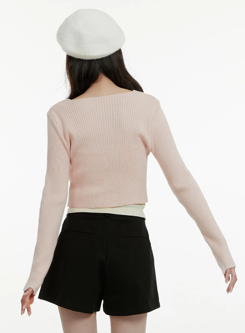 V-Neck Buttoned Crop Cardigan OA405 - Image 4
