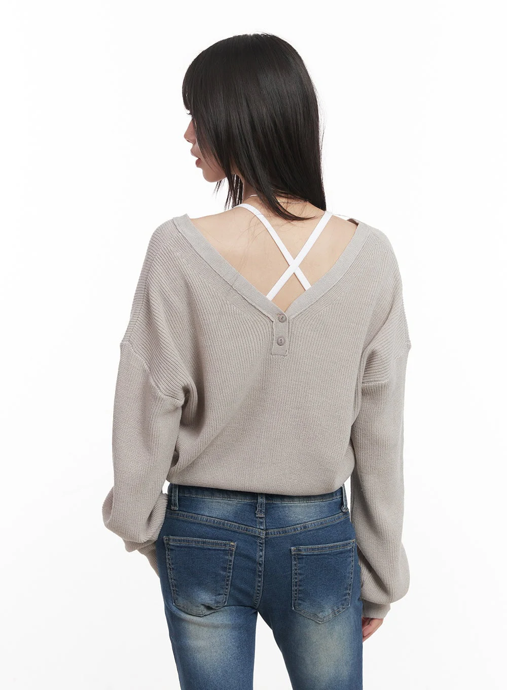 V-Neck Buttoned Cropped Cardigan CM519 - Image 8