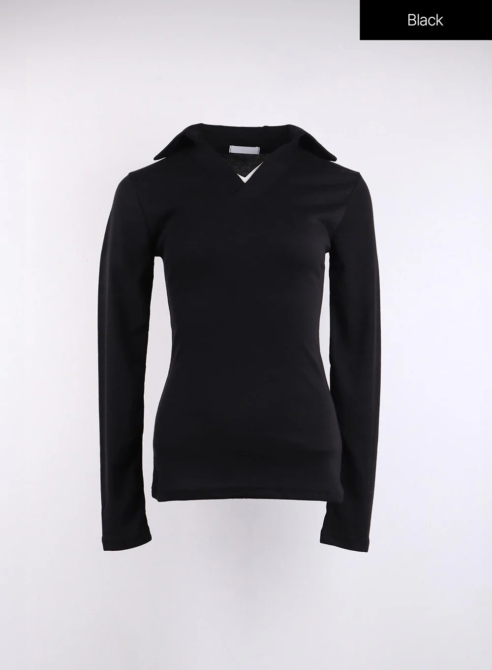 V-Neck Collar Long Sleeve Tee CJ419 - Image 10