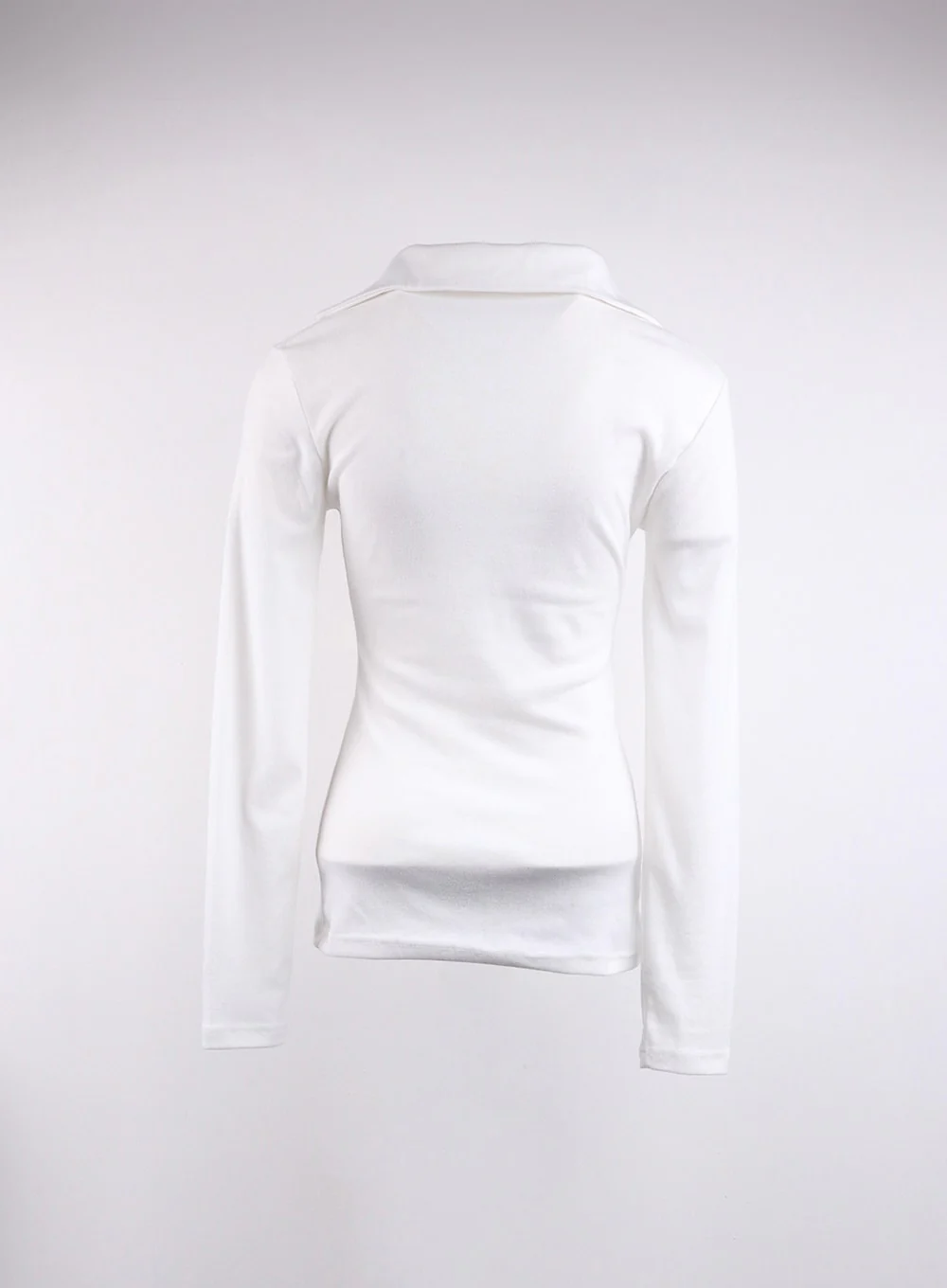 V-Neck Collar Long Sleeve Tee CJ419 - Image 9