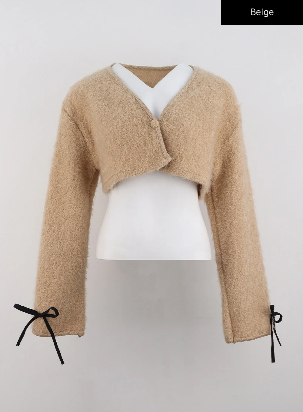 V-Neck Faux Fur Crop Jacket CD301 - Image 9