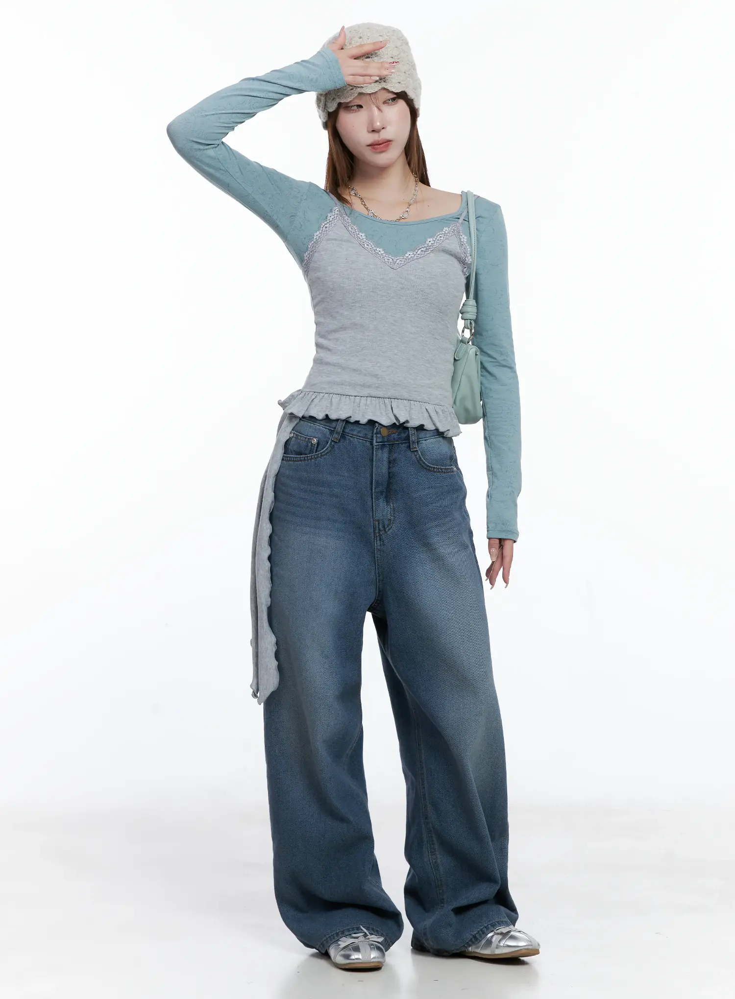 V-Neck Frill Crop Cami Top CS501 - Image 4