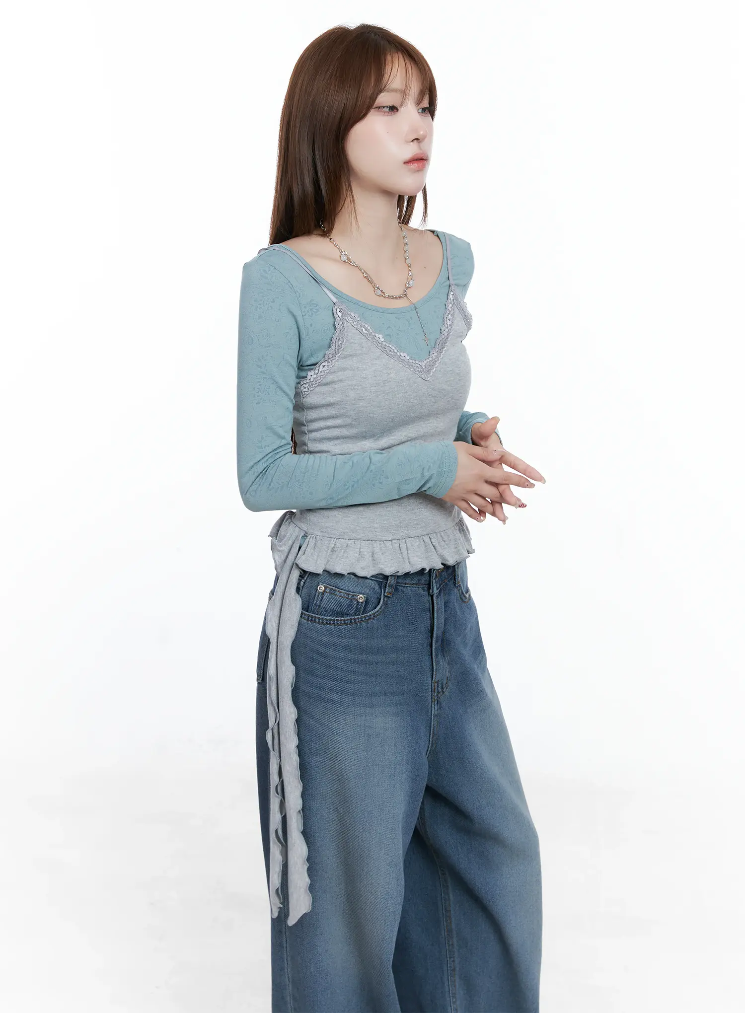 V-Neck Frill Crop Cami Top CS501 - Image 5