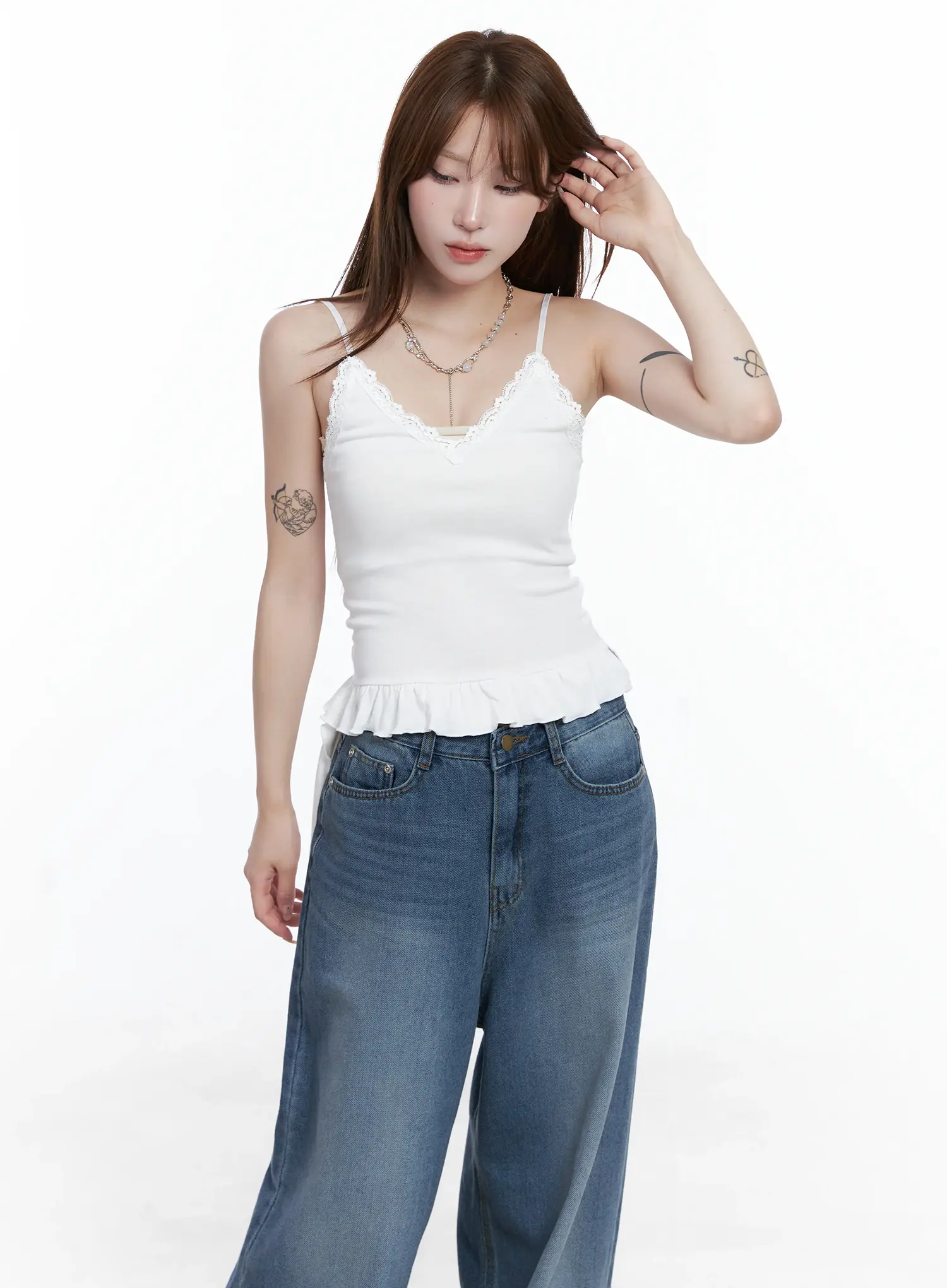 V-Neck Frill Crop Cami Top CS501 - Image 7