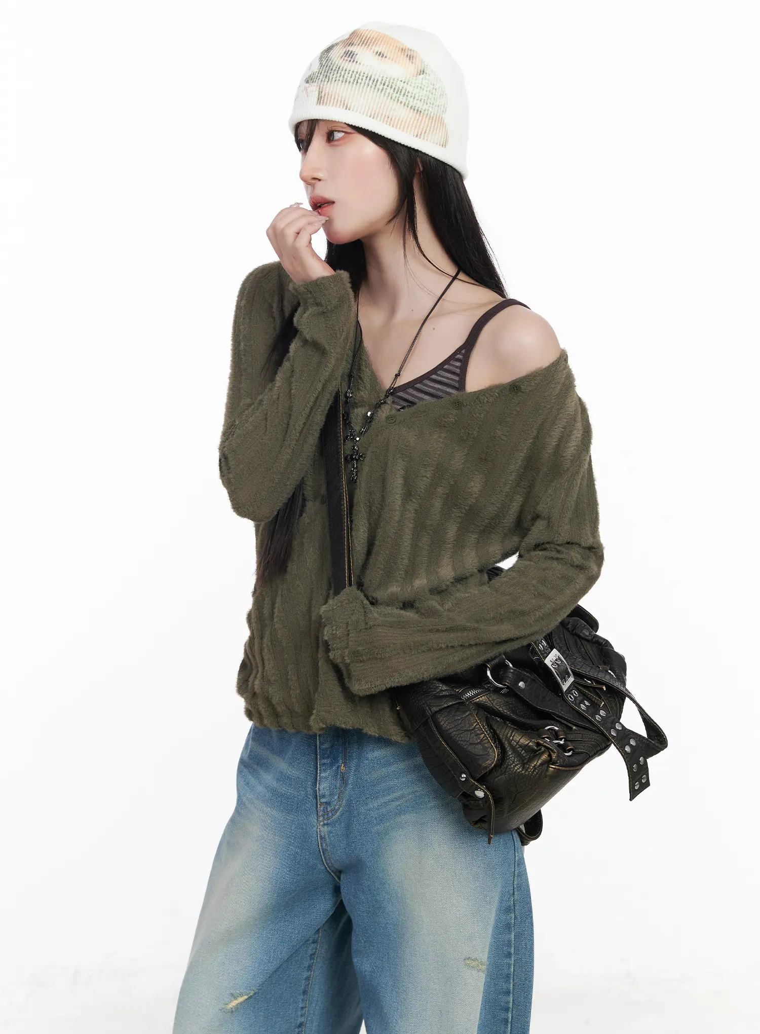 V-Neck Knit Sweater CF523