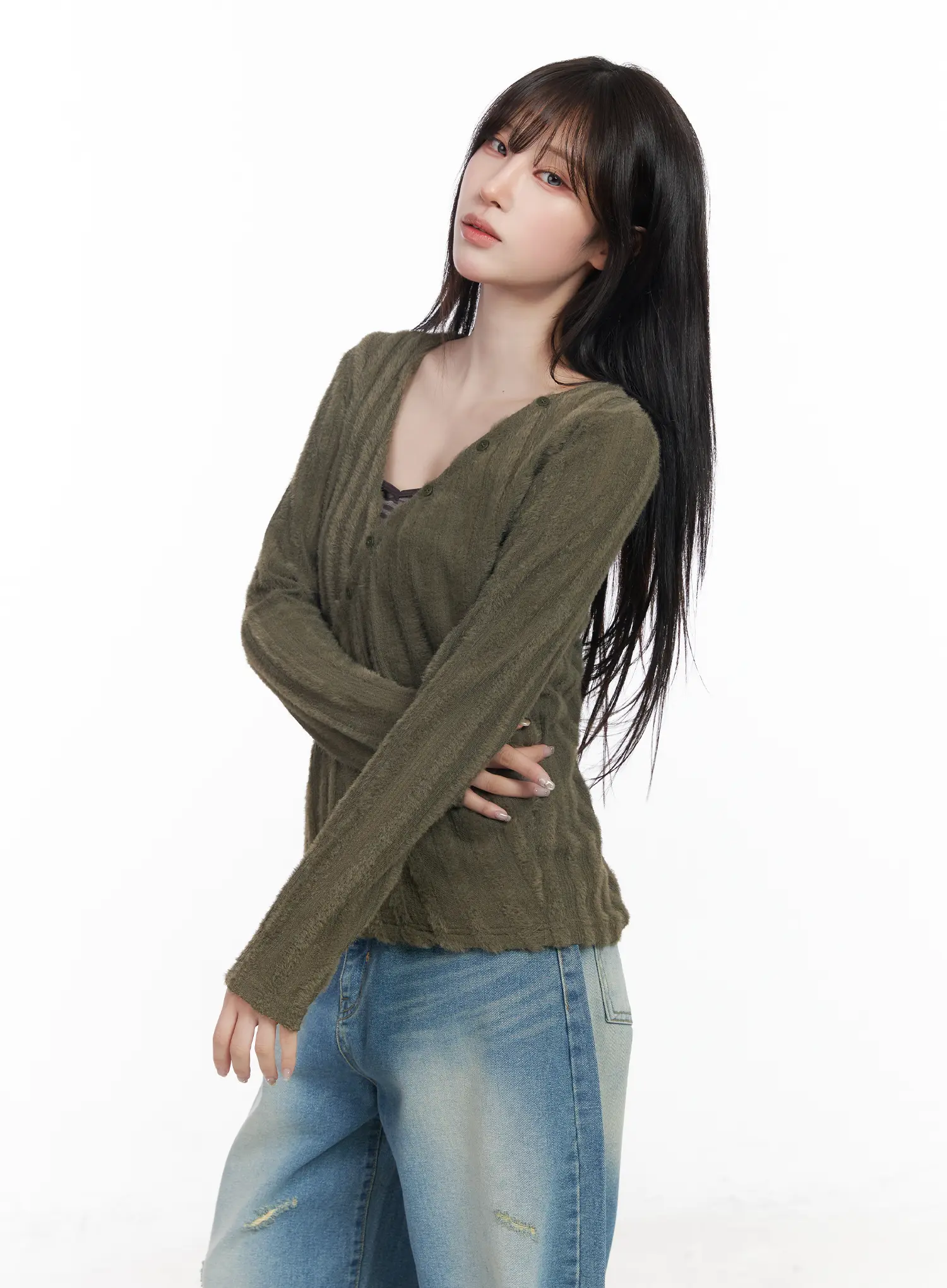 V-Neck Knit Sweater CF523 - Image 6
