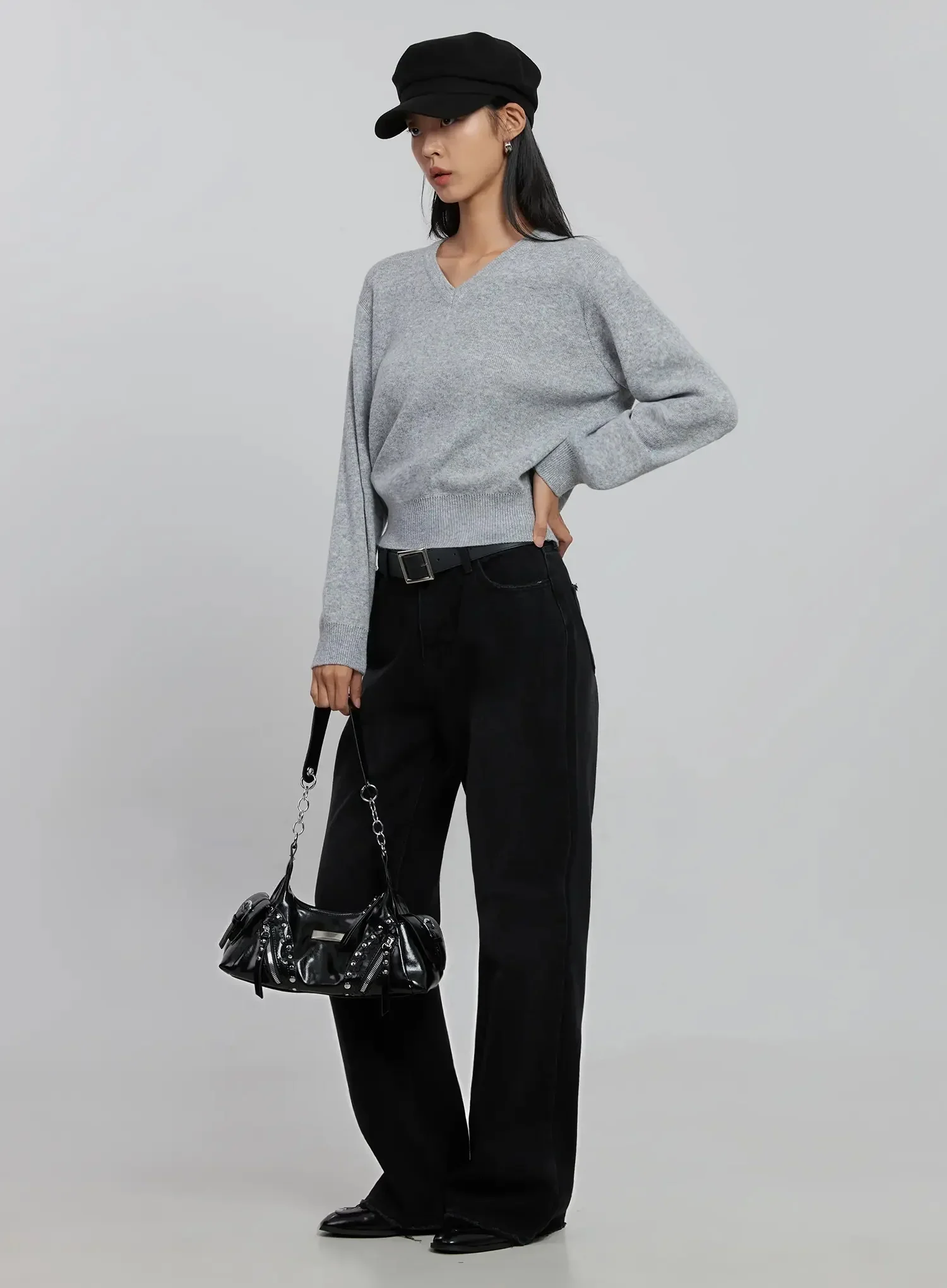 V-Neck Knit Sweater ID516 - Image 11