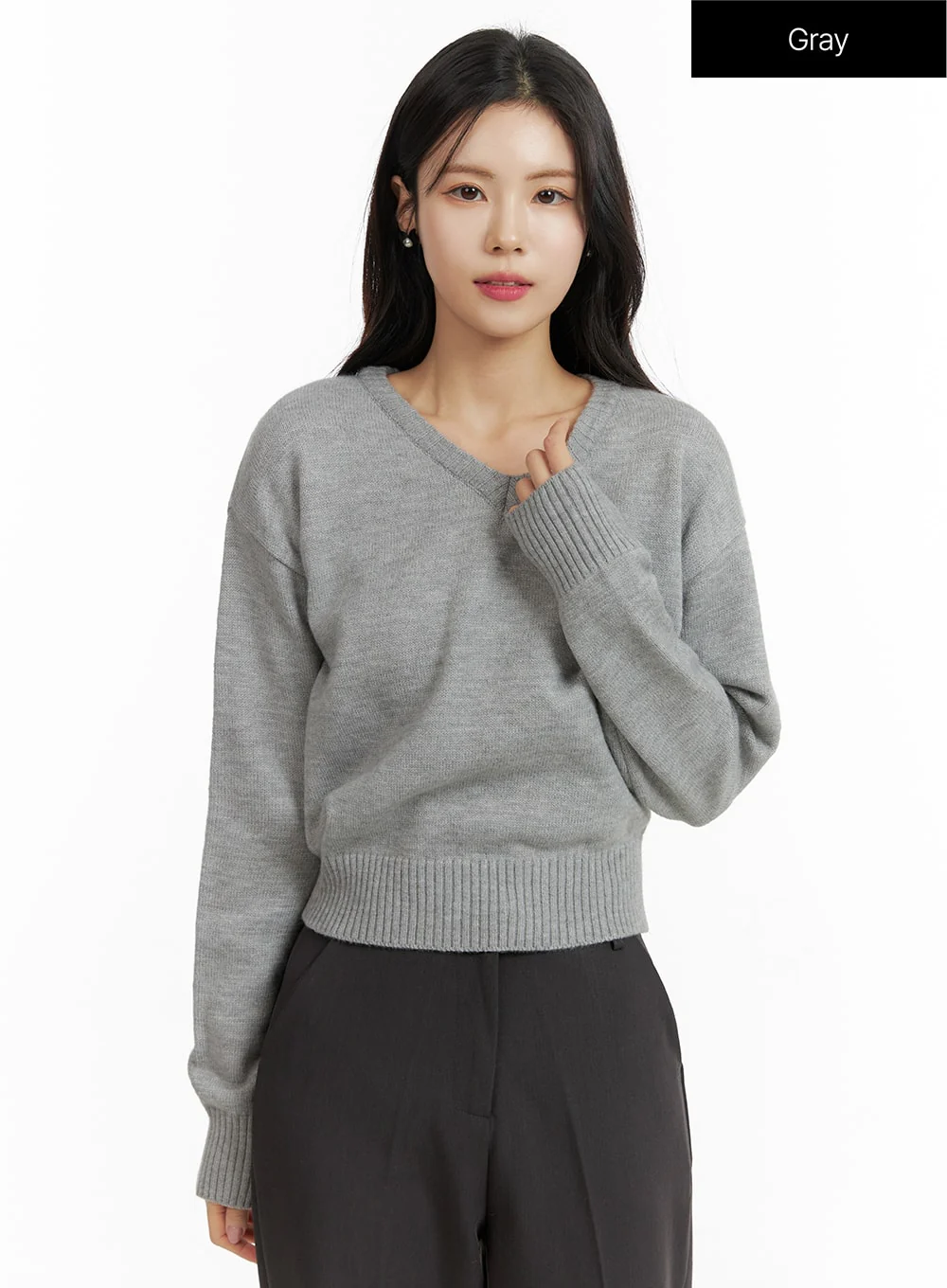 V-Neck Knit Sweater OF408 - Image 8