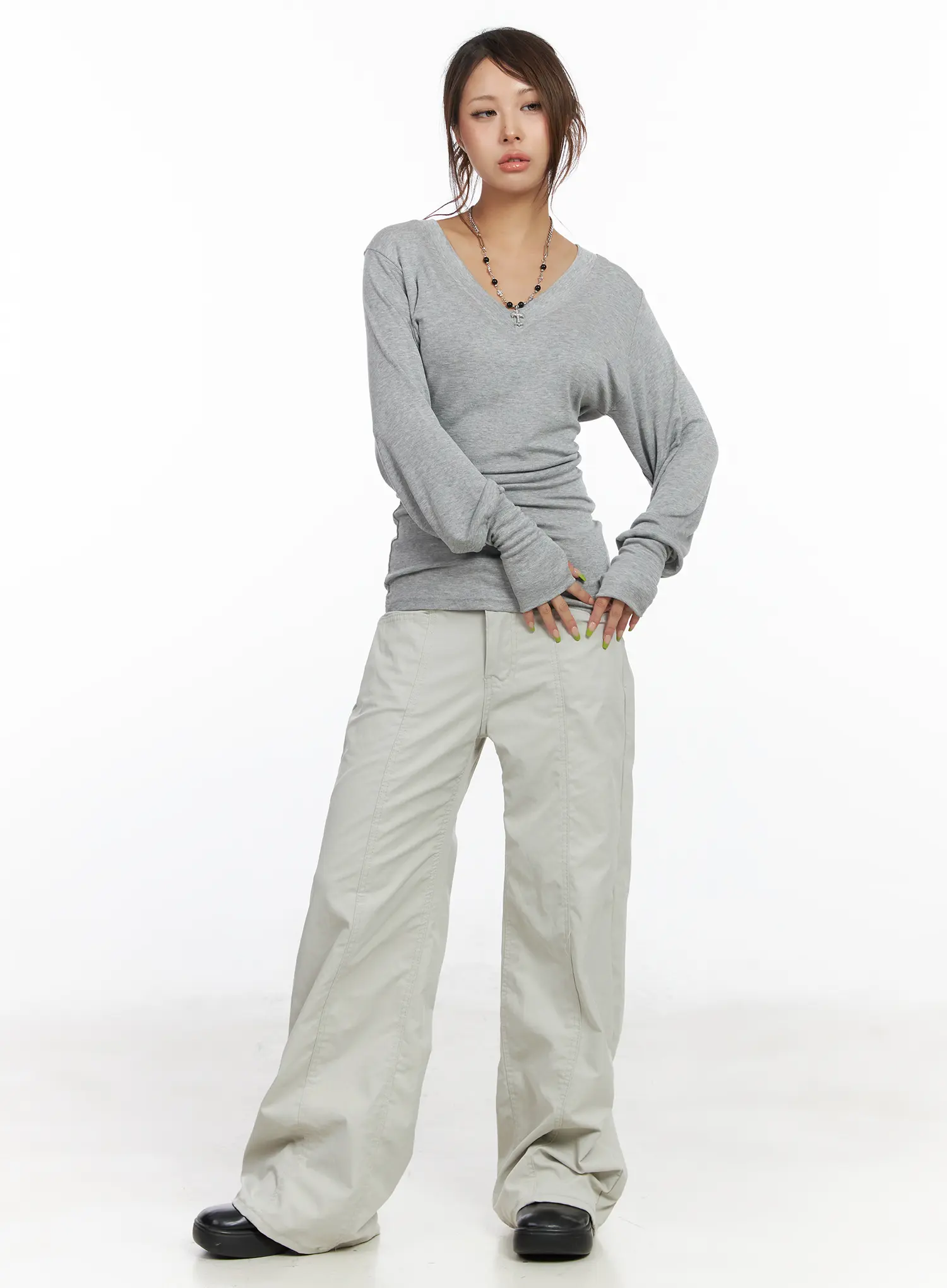 V-Neck Long Sleeve Tee CF512 - Image 4