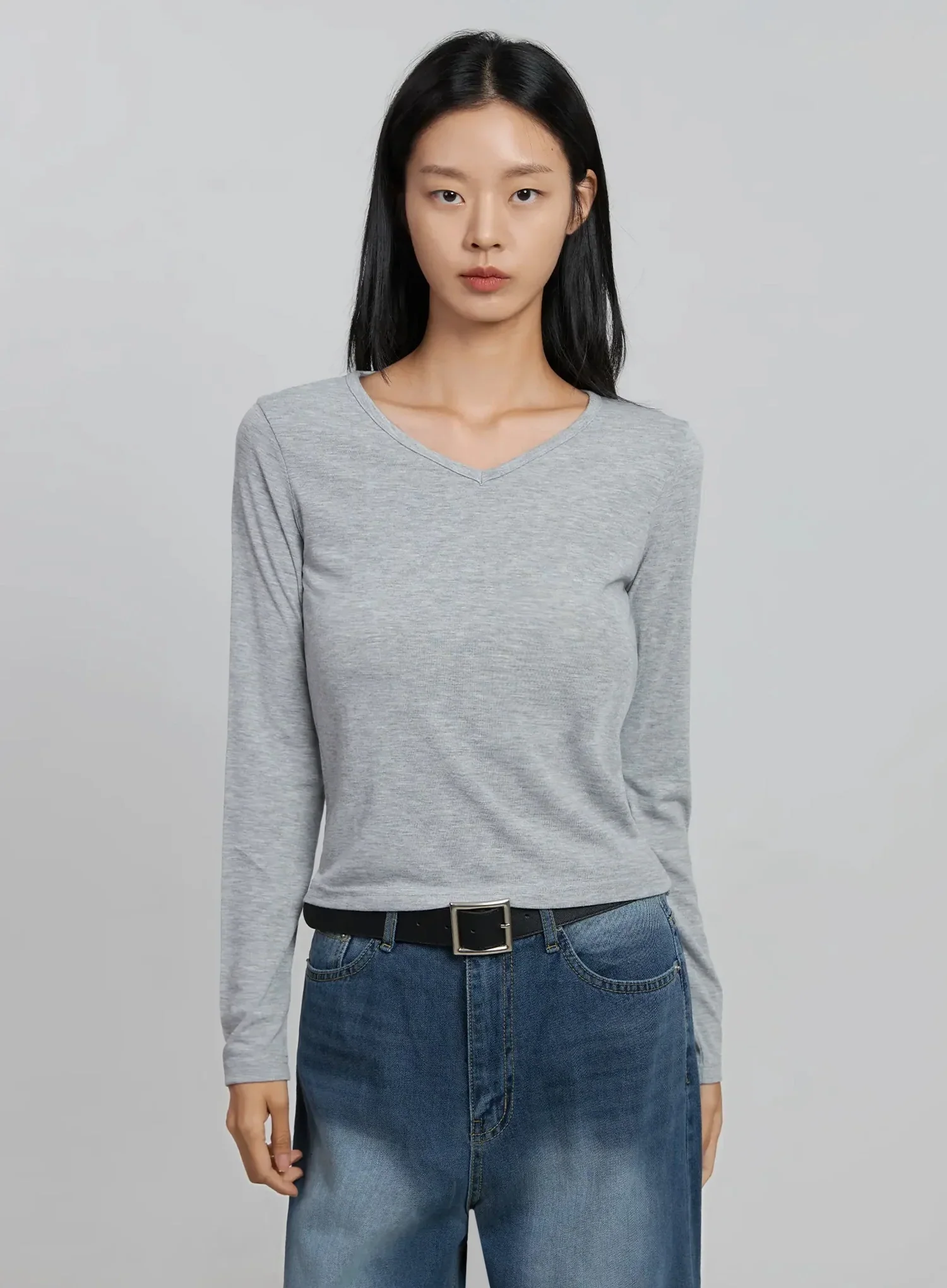 V-Neck Long Sleeve Tee ID516 - Image 12