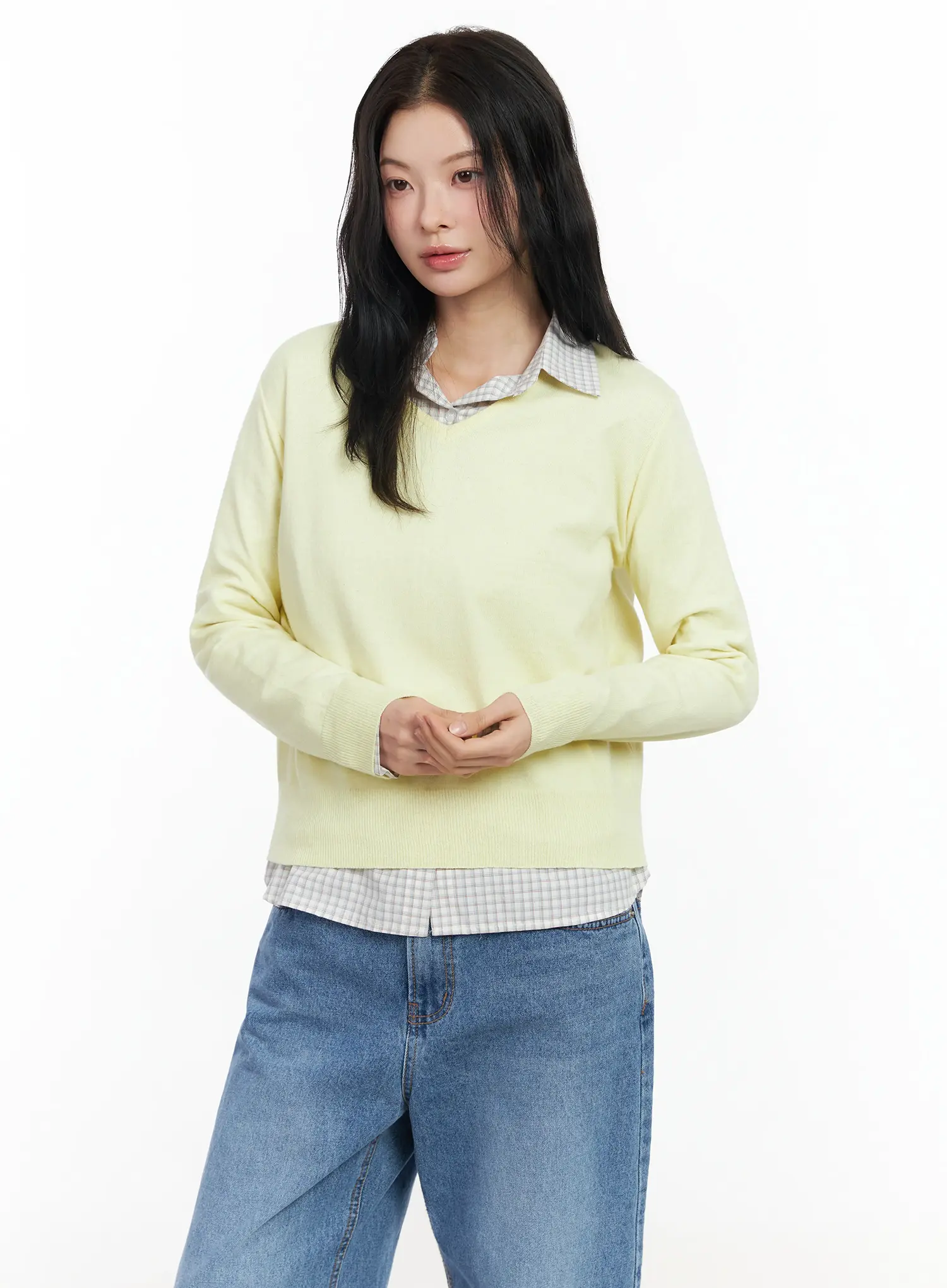 V-Neck Loose-Fit Knit IM524 - Image 3