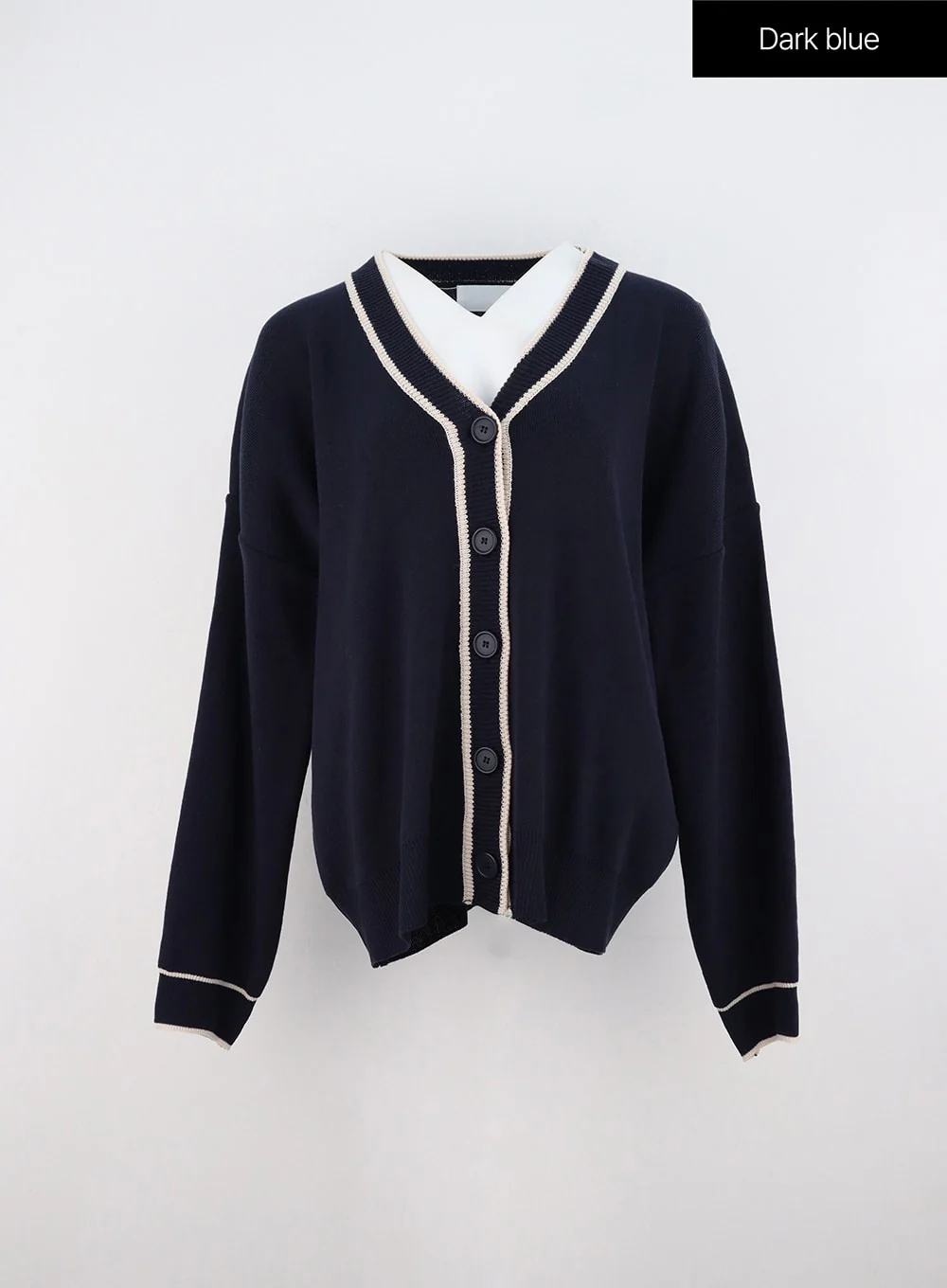 V-Neck Loose Fit Long Sleeve Cardigan OO323 - Image 10