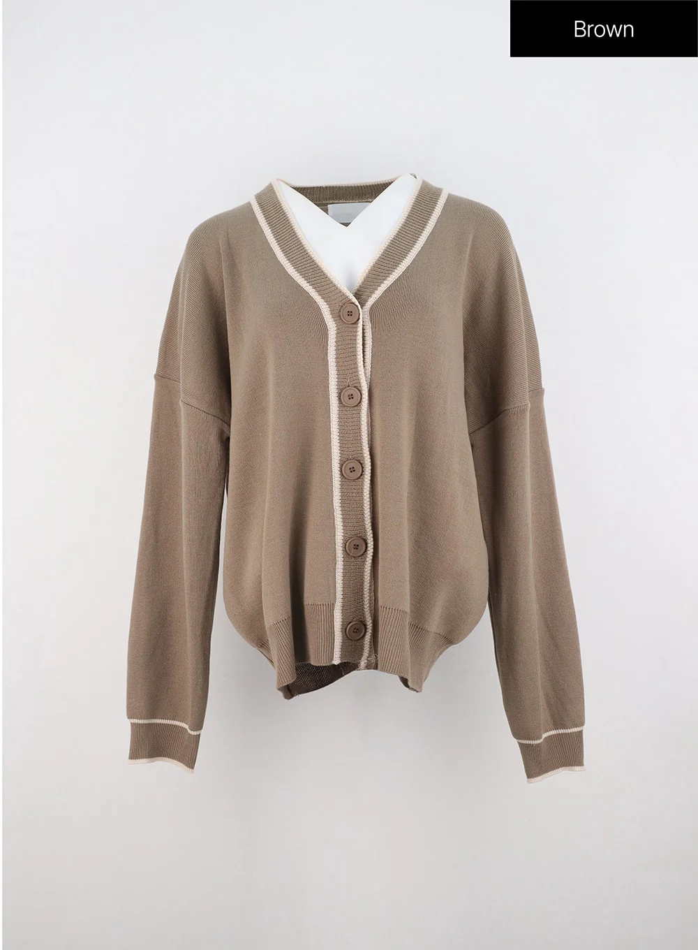 V-Neck Loose Fit Long Sleeve Cardigan OO323 - Image 14