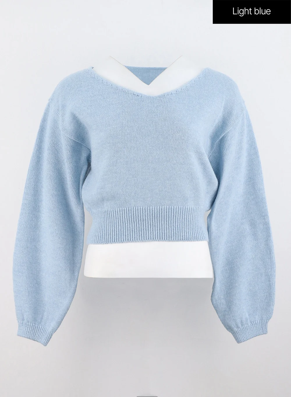 V-Neck Puff Sleeve Sweater OS302 - Image 15