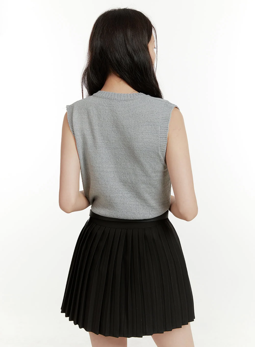 V-Neck Sleeveless Knit Top OU418 - Image 6