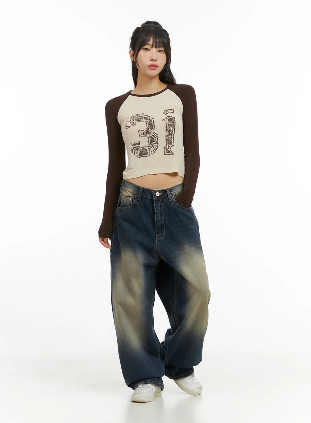 Veda Washed Denim Baggy Jeans CG421 - Image 2