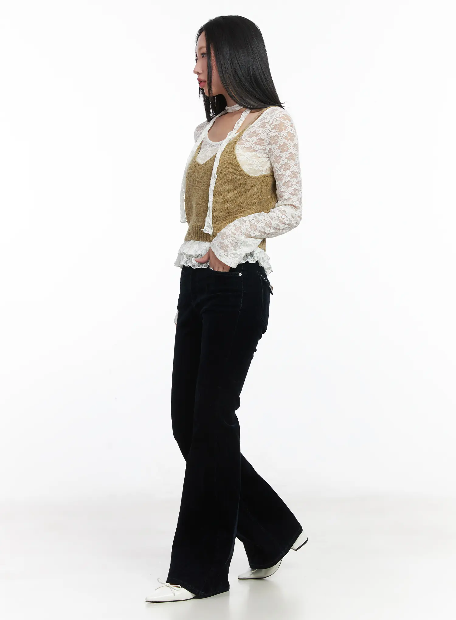 Velvet Studded Bootcut Pants CD529 - Image 7