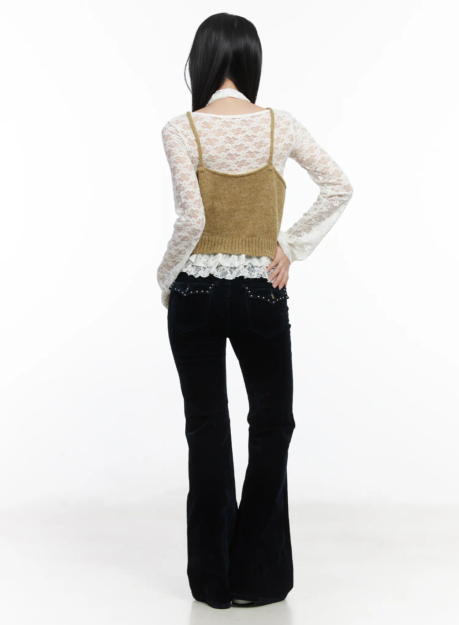 Velvet Studded Bootcut Pants CD529 - Image 8