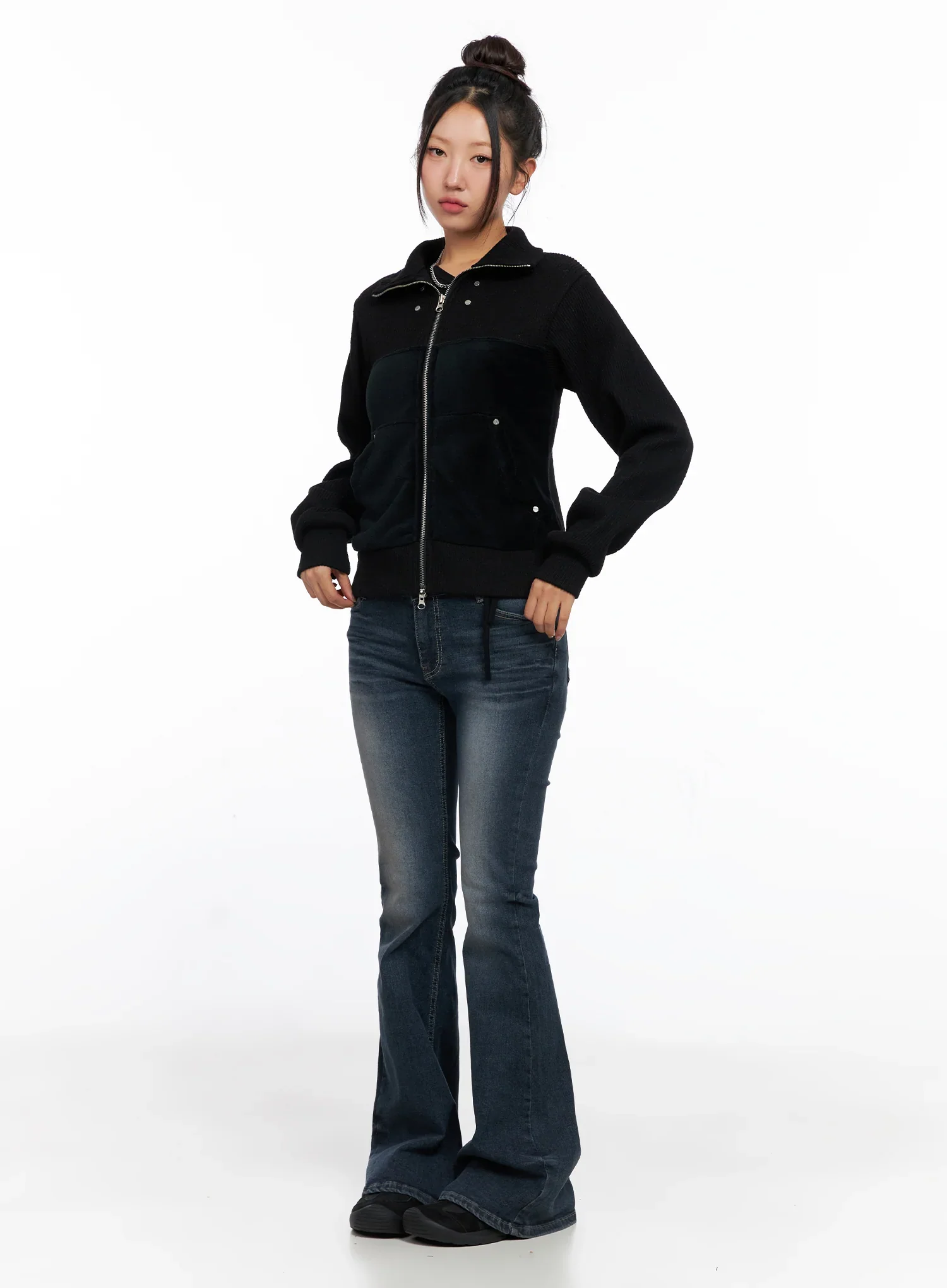 Velvet Zip-Up Jacket CO514 - Image 2