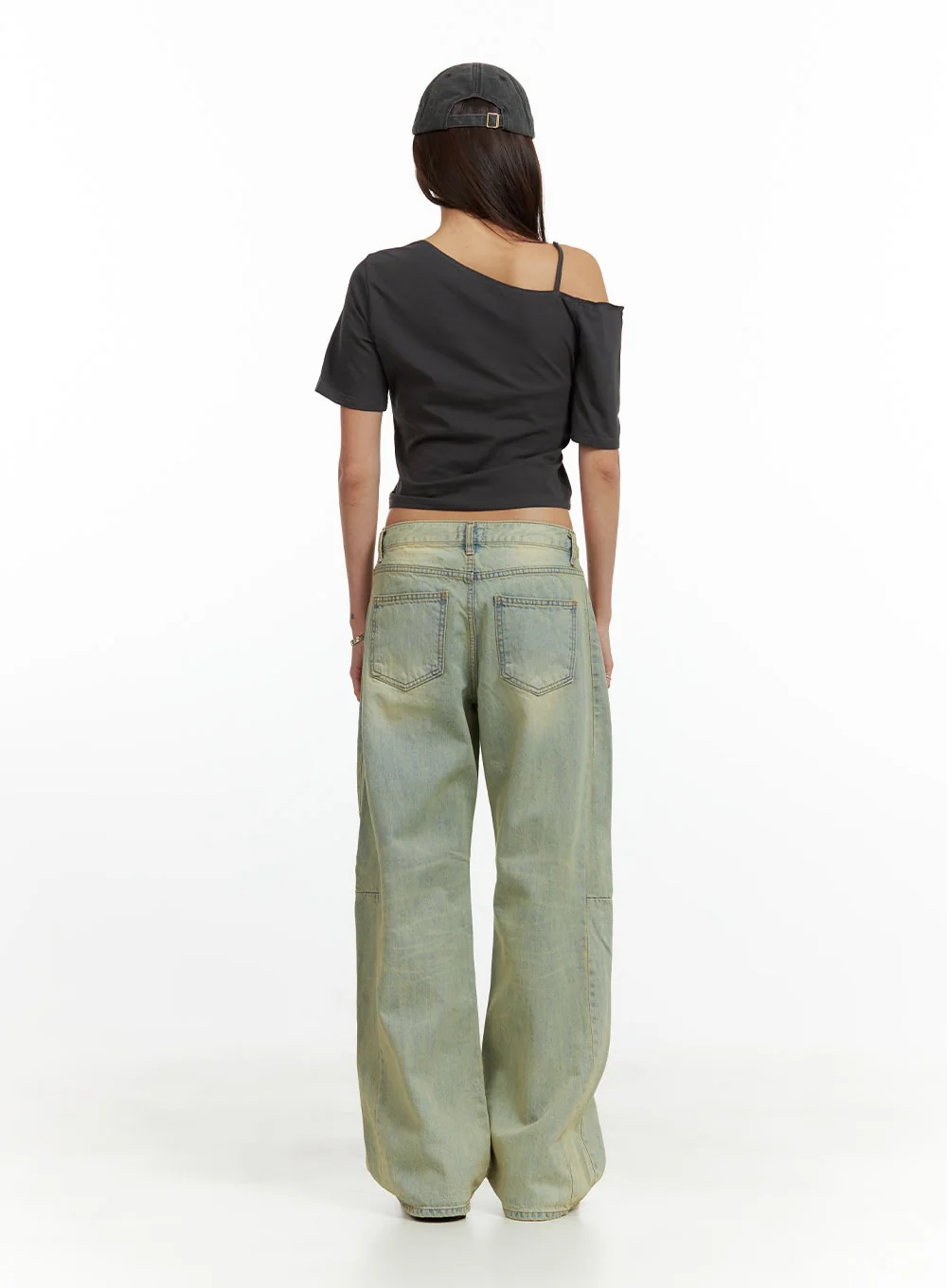 Vintage Washed Low Rise Baggy Jeans CU417 - Image 6