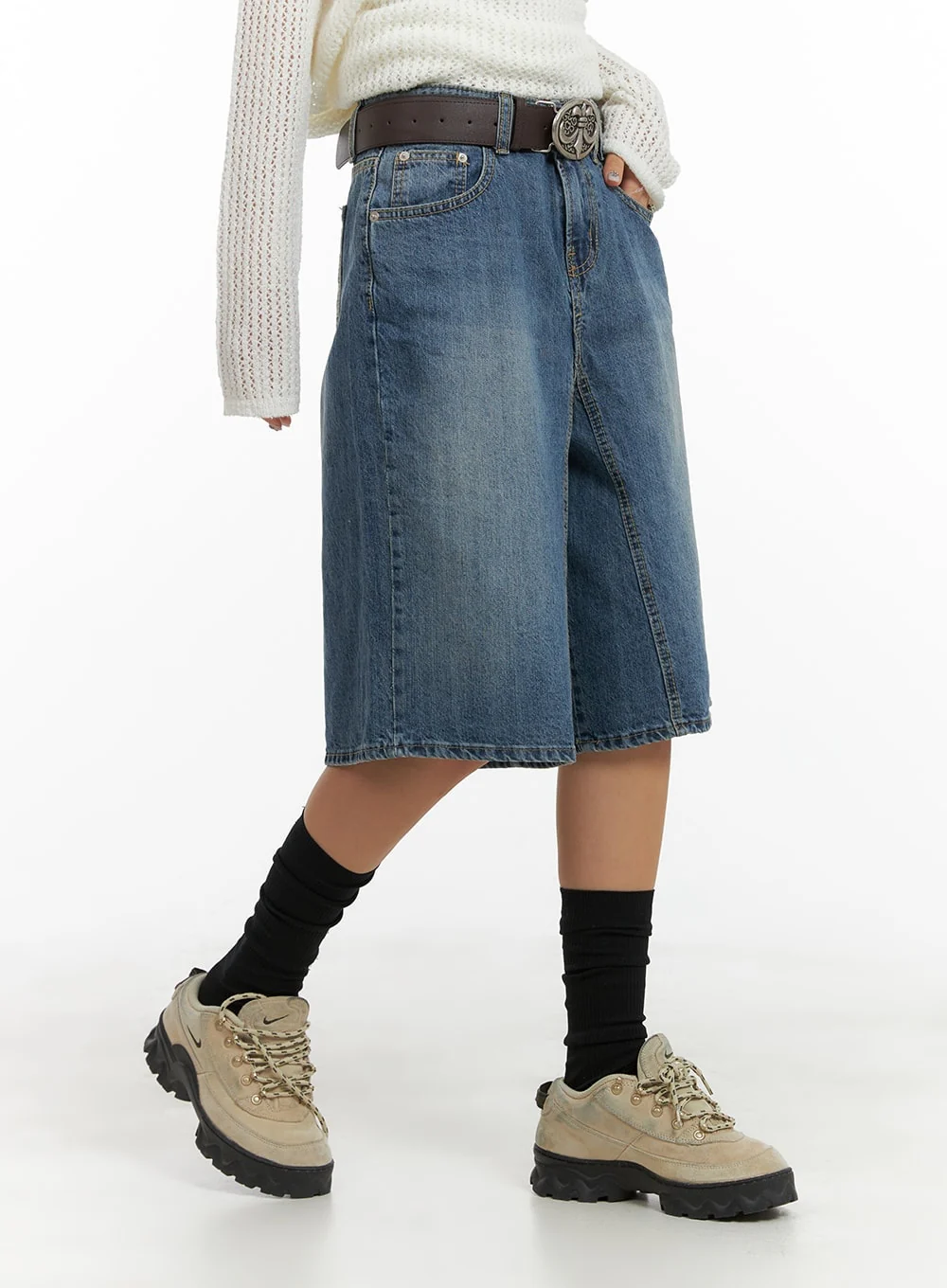 Vintage Washed Wide Leg Jorts CA415 - Image 3