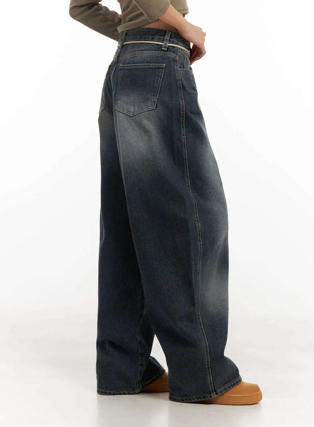 Vivian Washed Cotton Baggy Jeans CD409 - Image 4