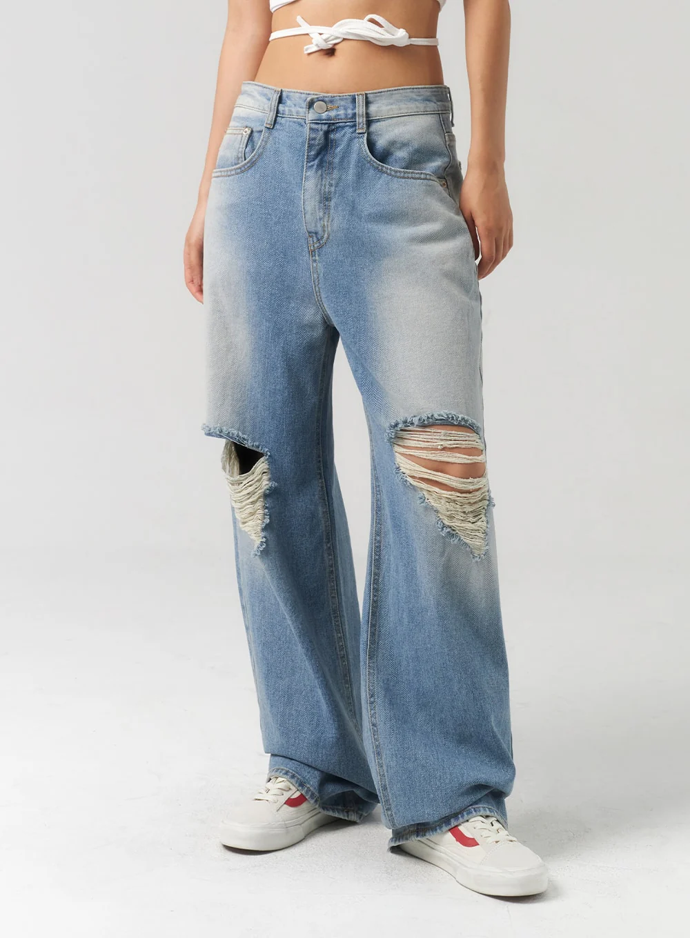 Waist Strap Cropped Tee CU326 - Image 11