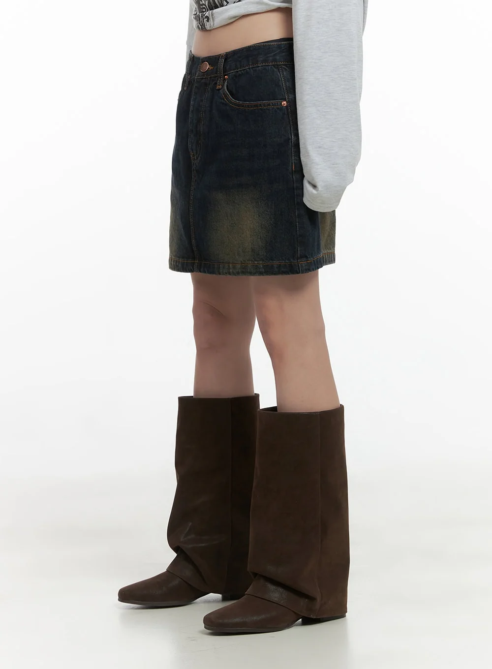Washed Cotton Mini Skirt CS419 - Image 6
