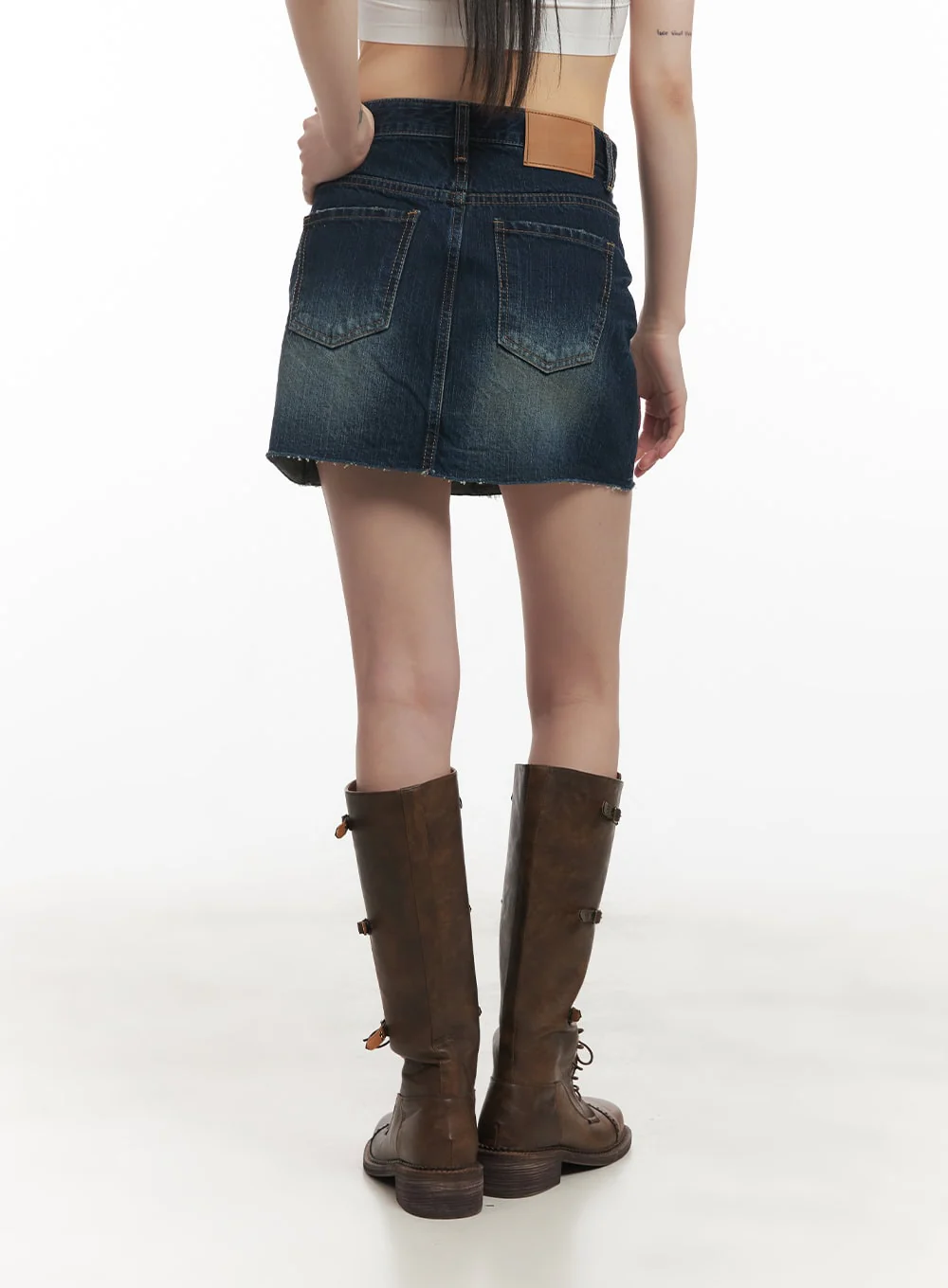 Washed Denim Mini Skirt CF518 - Image 7